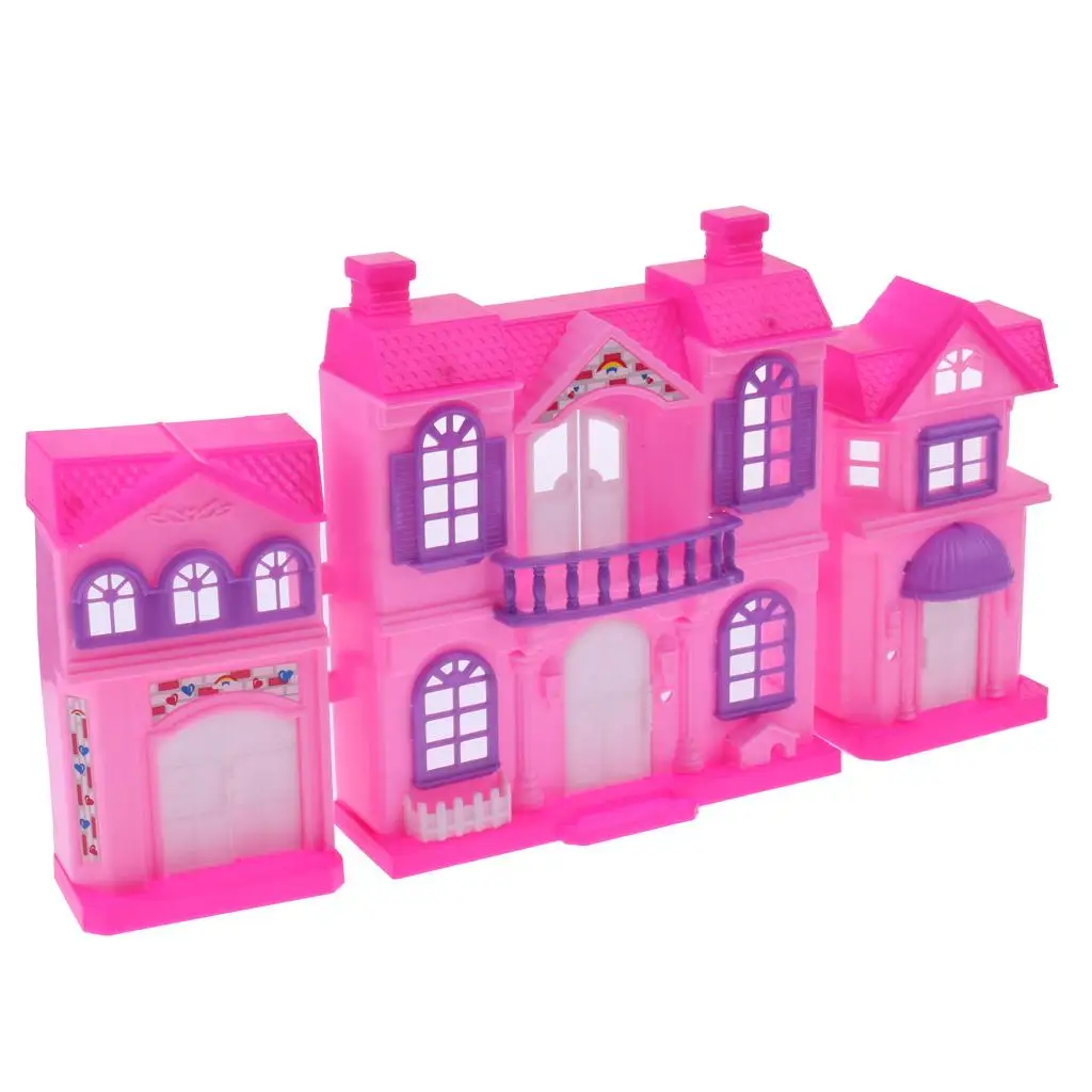 2 Storey Doll Mini Villa Dream House for Doll Kids Pretend Play Toy Random Color