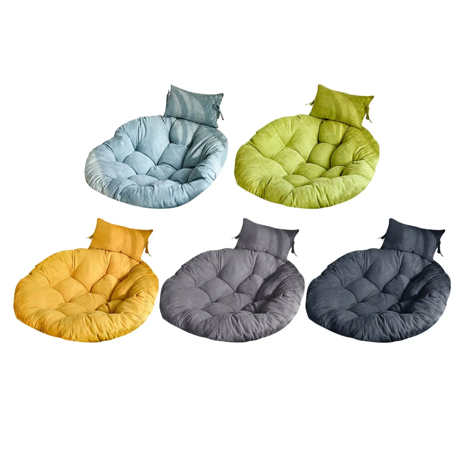 Thick Egg Chair Cushion with Headrest Multifunctional 12cm Thick Filling Diameter 105cm for Hammock Chair Durable Accessory