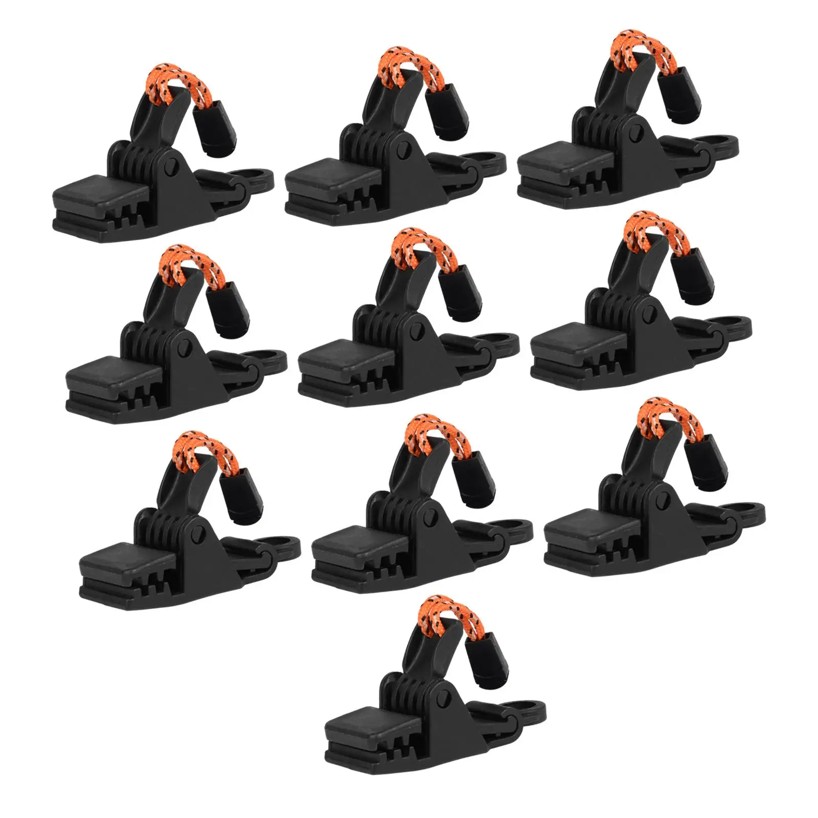 10 Pieces Tarp Clips Windproof Durable Portable Lightweight Adjustable Awning Clamps for Caravan Boat Cover Fixing Outdoor Tarps