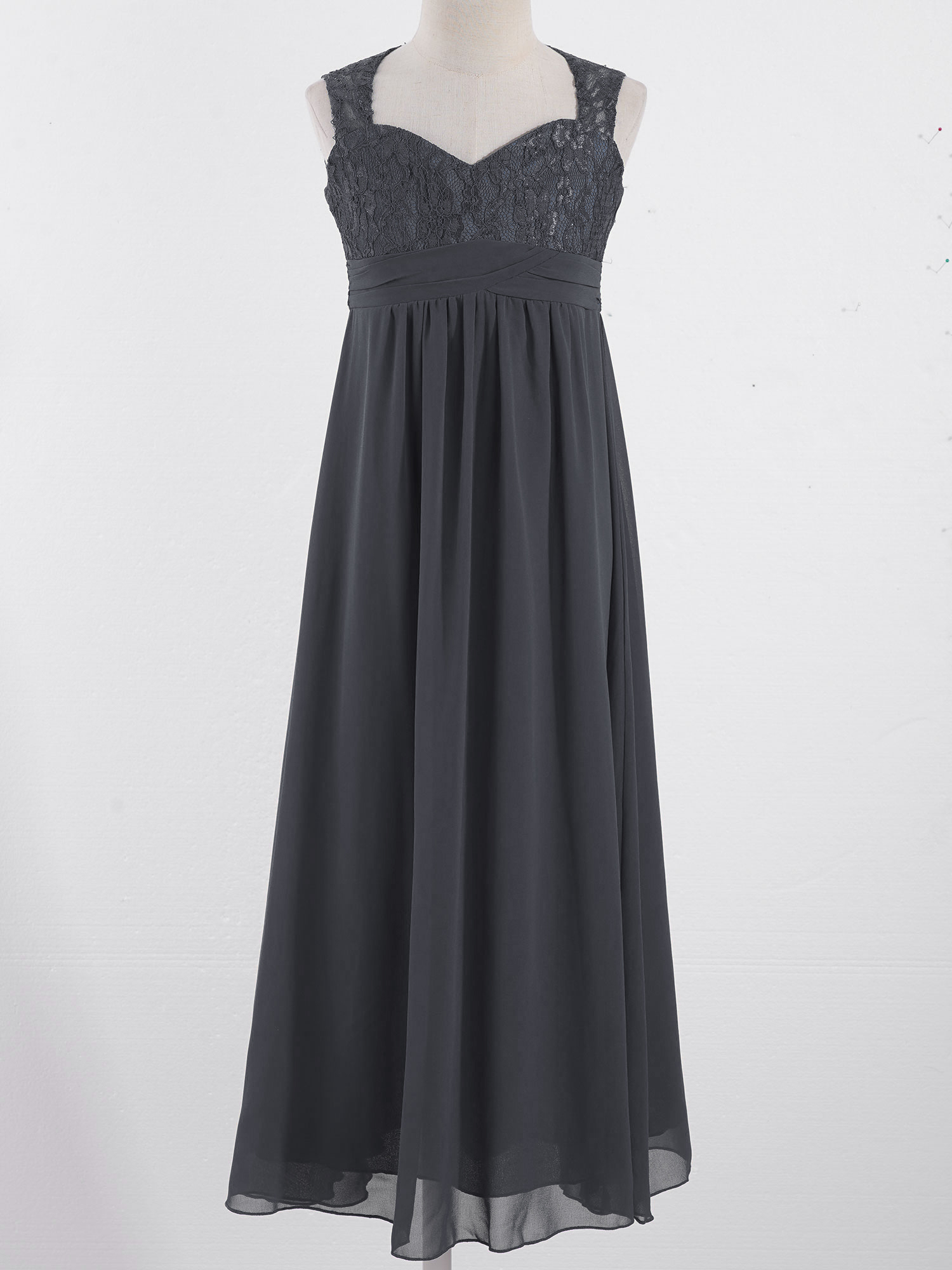4-16Yrs Mädchen Ärmellosen Chiffon Spitze Party Kleider Blume Mädchen Kleid Pageant Hochzeit Brautjungfer Geburtstag Prinzessin Maxi Kleid – Detail 12