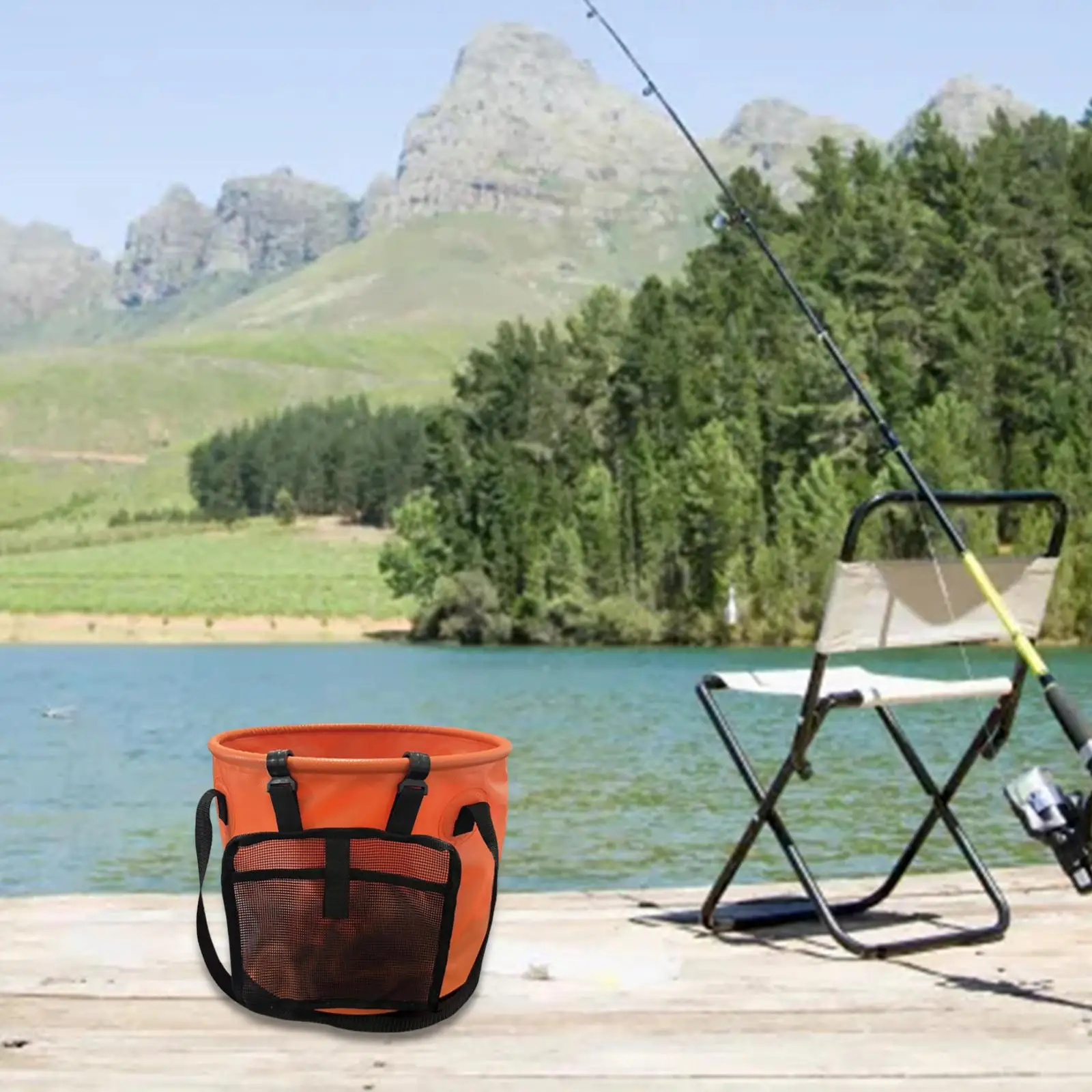 Collapsible Bucket Multifunctional Fishing Bucket 28L Folding Water Storage Bucket for Camping Outdoor Fishing Beach Travelling