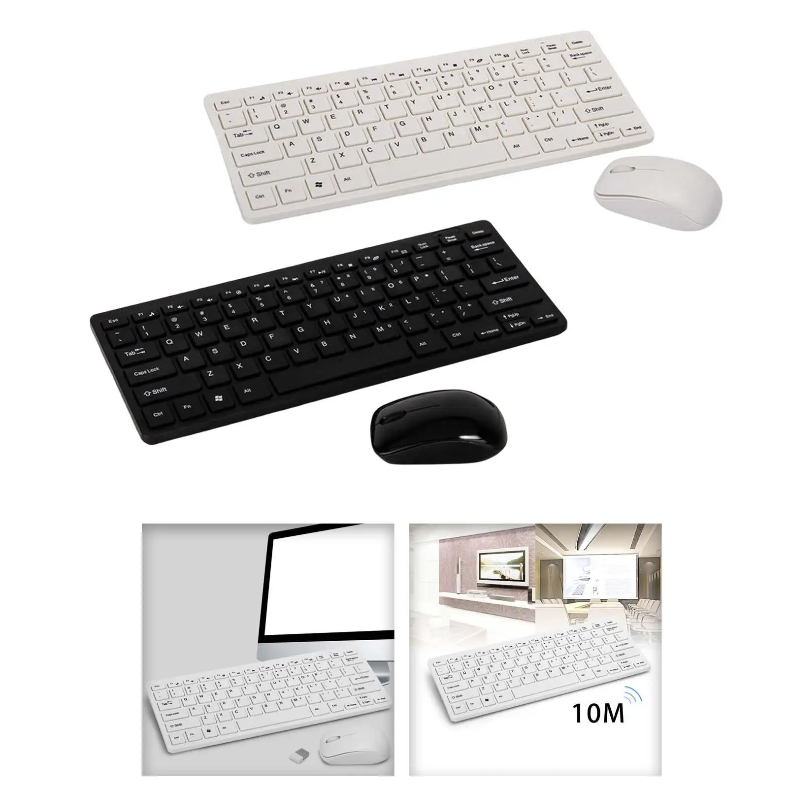 Keyboard and Mouse Combo High Sensitivity English Keybad US Layout Shortcut Keys Mini for Notebook for Android tv