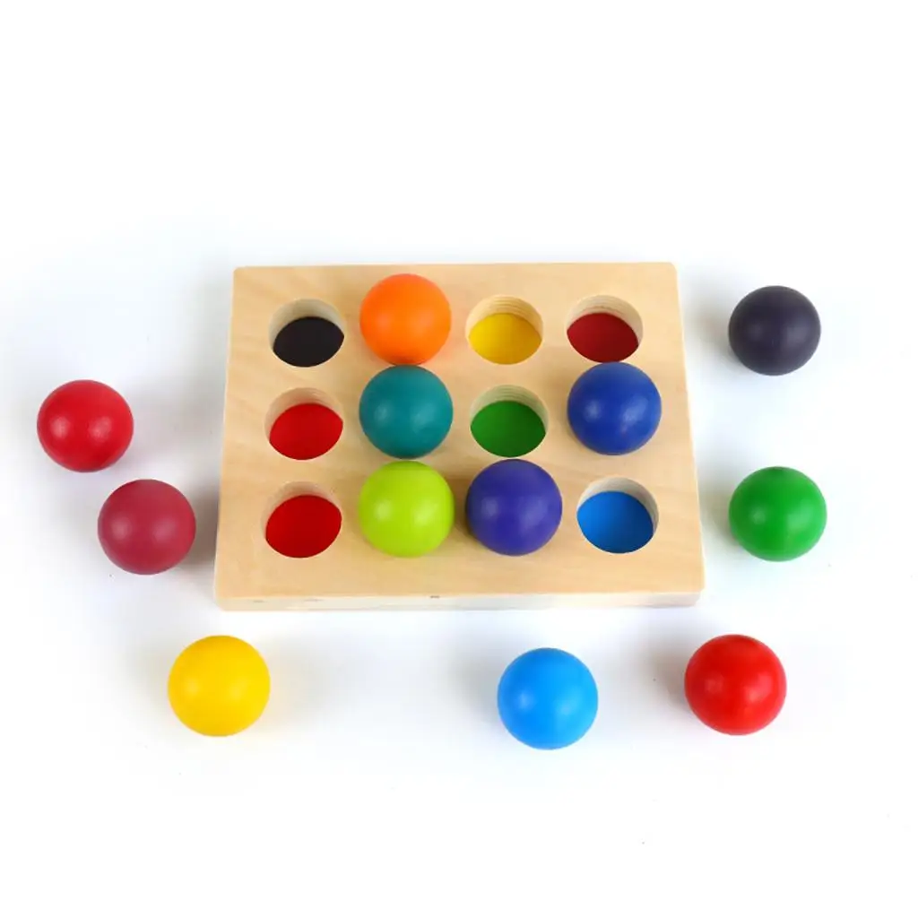 Wood Multicolor Sorting Board Matching Game for Age 3 4 5 6 7 Years Old