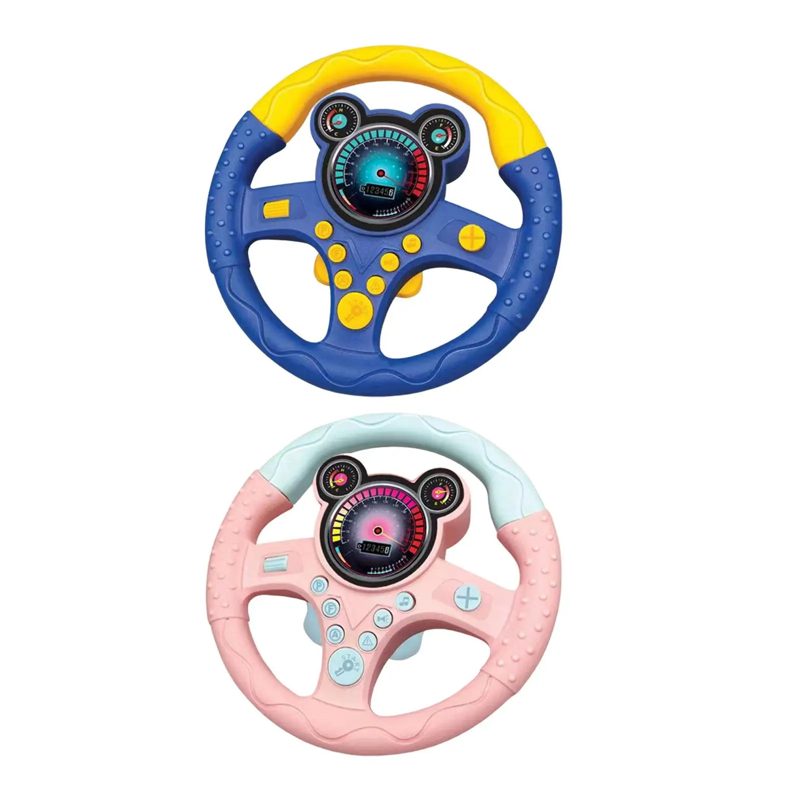 Simulation Steering Wheel Toy with Music Driving Pretend Play Driving Toy for Playground Garden Amusement Park Busy Board Gifts