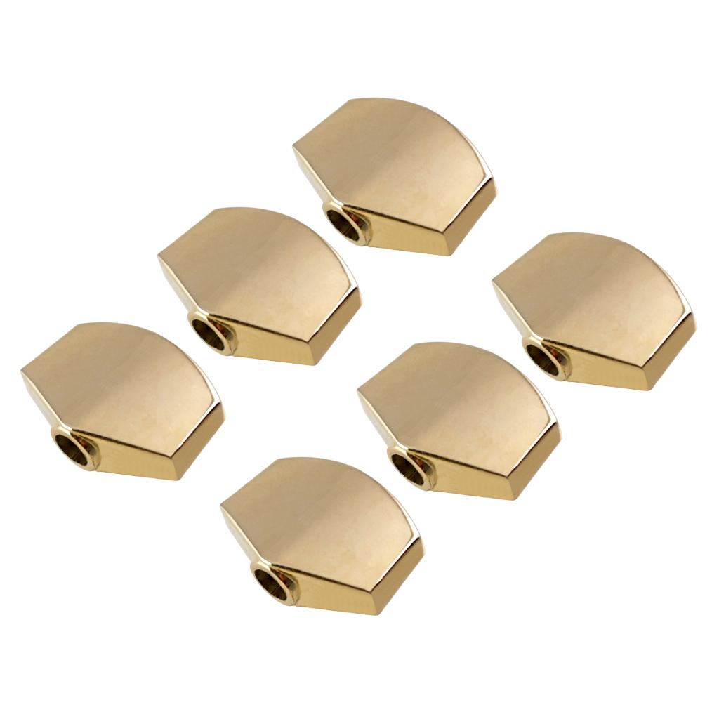 Pack of 6 Zinc Alloy Tuning Peg Buttons Caps Large Square Golden for Acoustic Classical Guitar Parts DIY
