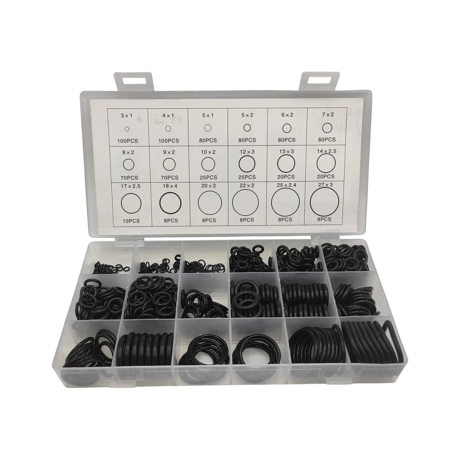 800 Pieces Rubber O Ring Assortment Kit 18 Sizes for Mechanics Workshop
