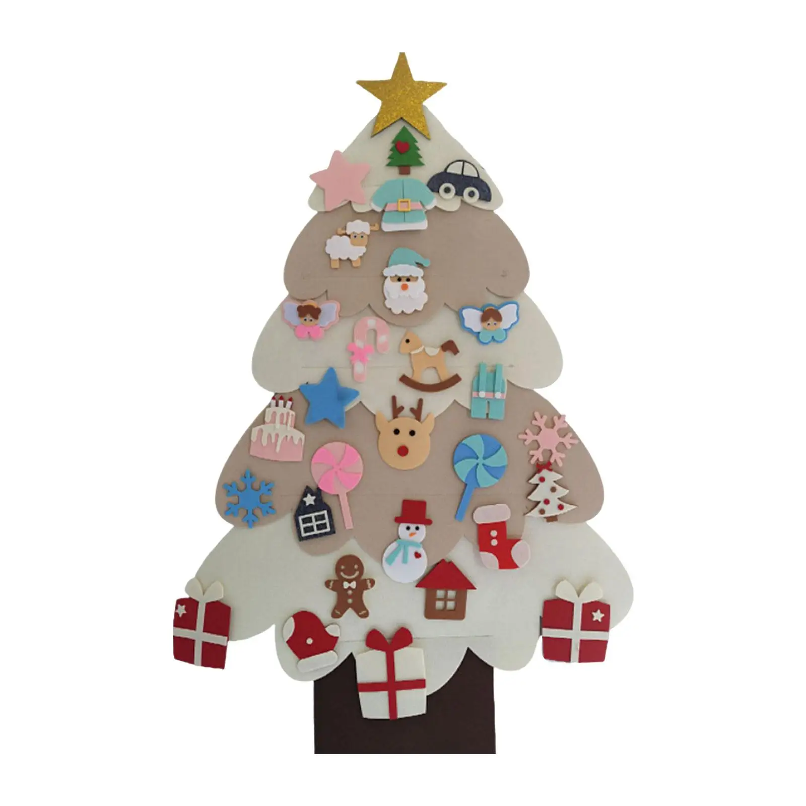 Children Felt Christmas Tree DIY with Detachable Ornaments for Toddlers