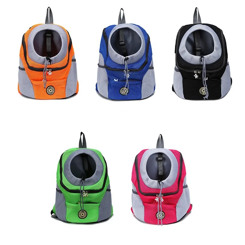 Double Shoulder Pet Dog Carrier - Portable Travel Backpack, Front Bag, Mesh Outdoor Backpack