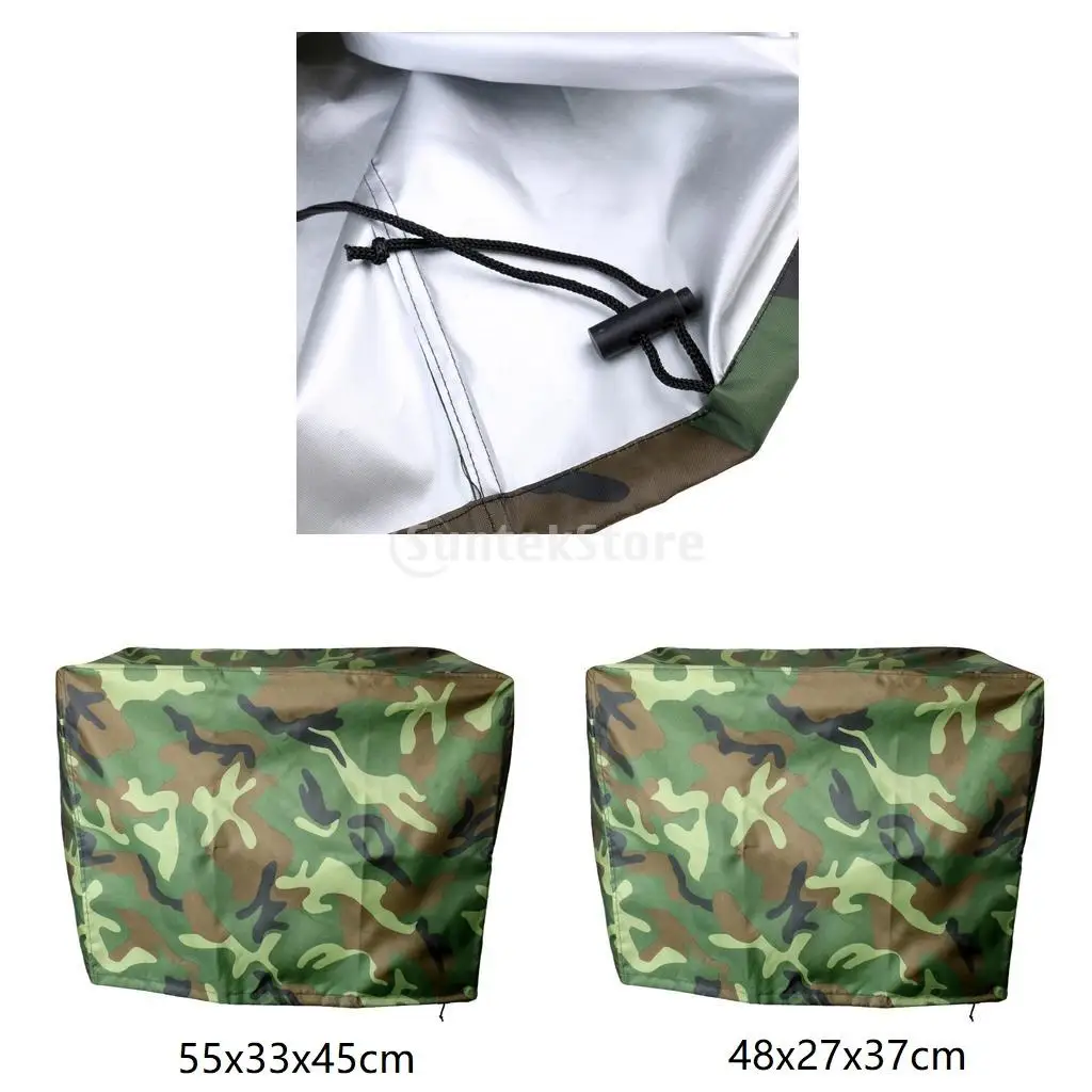 2 Pieces Camo Boat Outboard Motor Cover Universal For 2-15  Engines NEW
