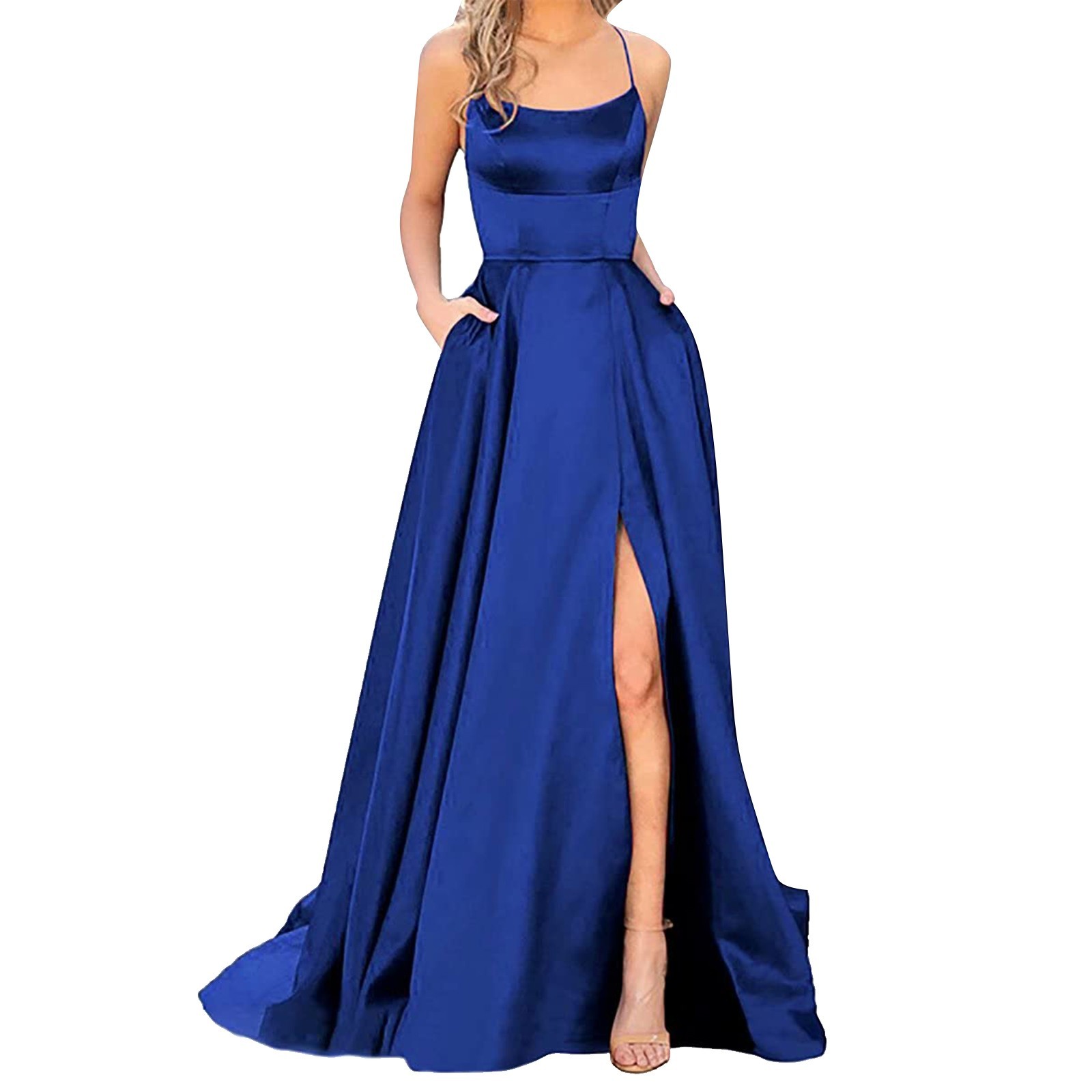 Noite Spaghetti Strap Side Slit Prom Dress