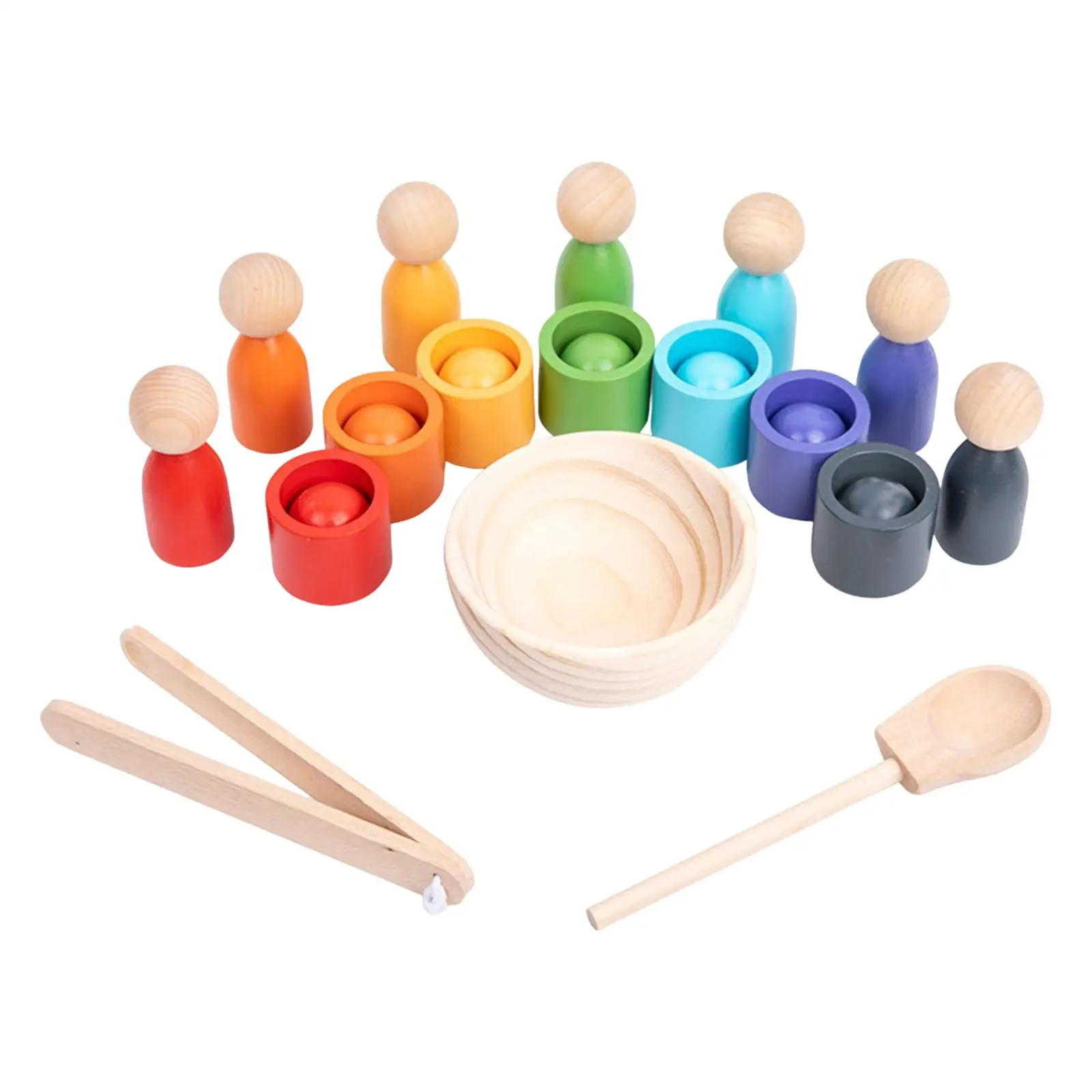 in Cups Montessori 7 color Preschool Sensory Toys Board Game