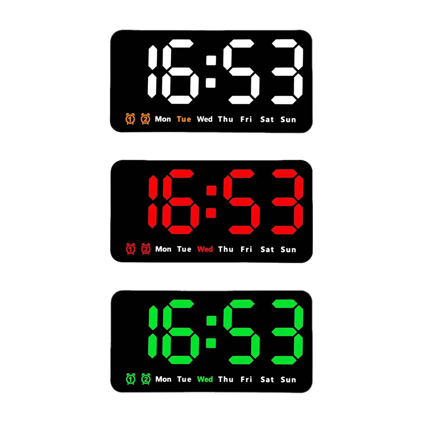 LED Desktop Alarm Clock with Day and Date Table Voice Desk Digital Clock for Bedroom Adult Beside Living Room Teens