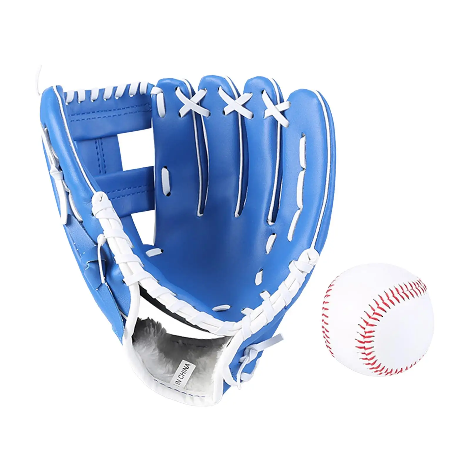 Baseball Fielding Glove and Ball Sturdy Softball Glove Accessories Reinforced Left Catcher Mitt for Outdoor Sports