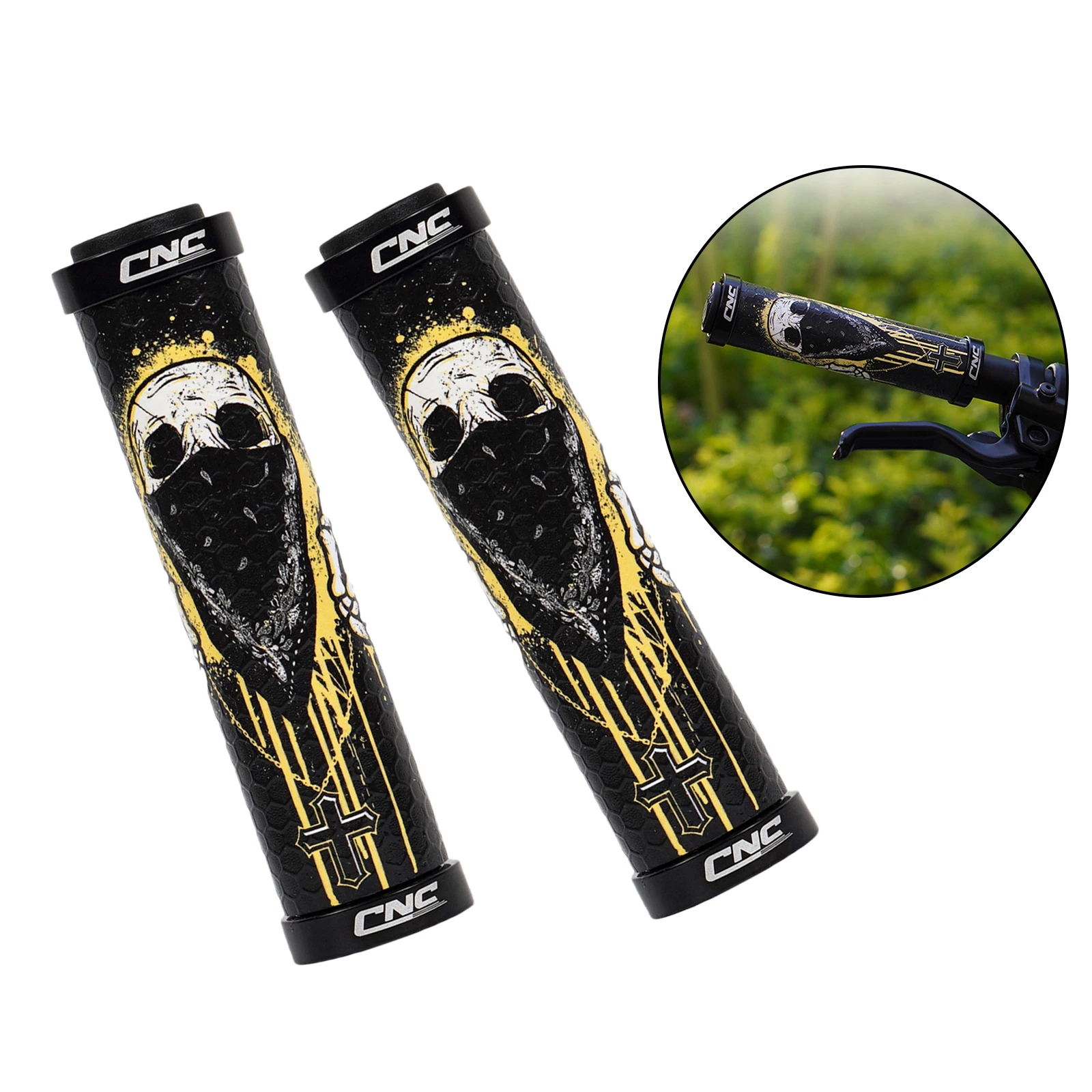 2Pcs Road Mountain Bike Grips Lock on,Anti-Slip Shock Absorbing Bike Handlebar