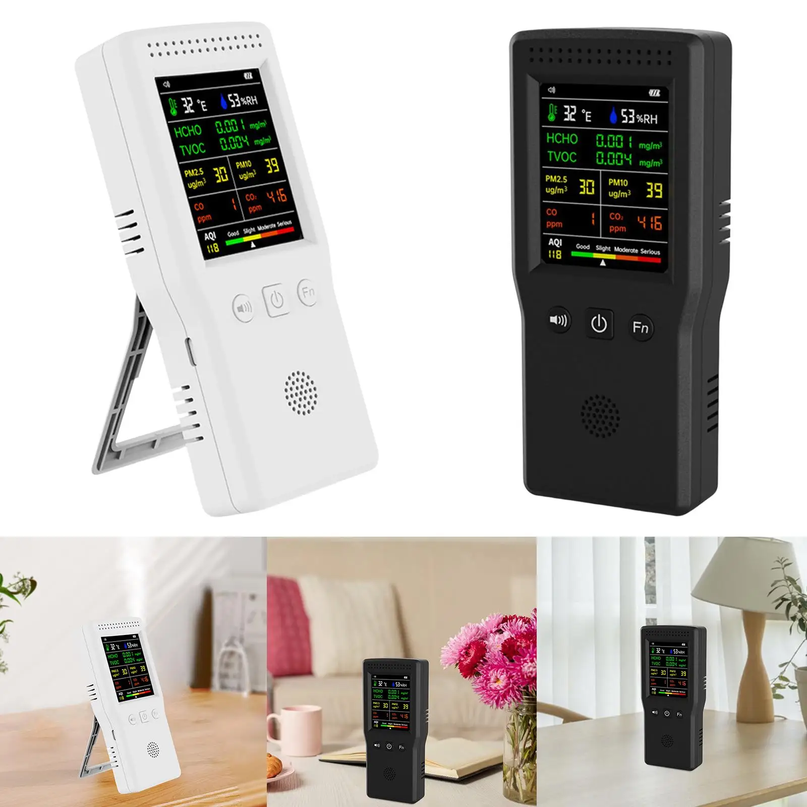 Air Quality Tester LCD Display Digital Color Display for Office Bedroom Home