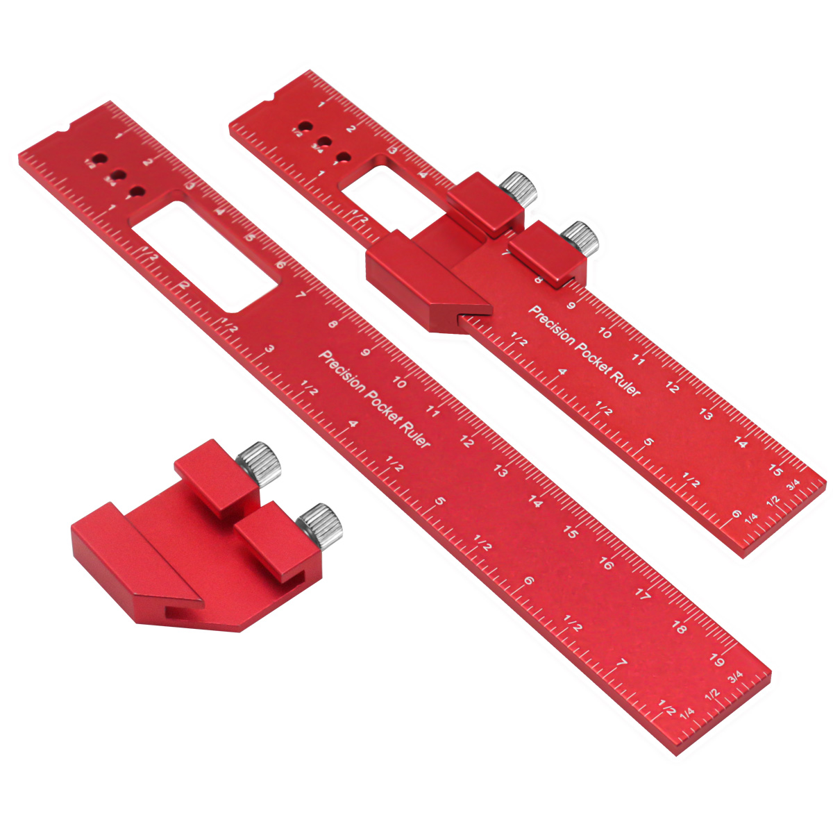 Holz bearbeitungs lineal Präzisions taschen regel-6/8/12 Zoll Aluminium Metall Gleit stopp Markierung lineal metrische Zoll Messwerk zeuge – Detail 7