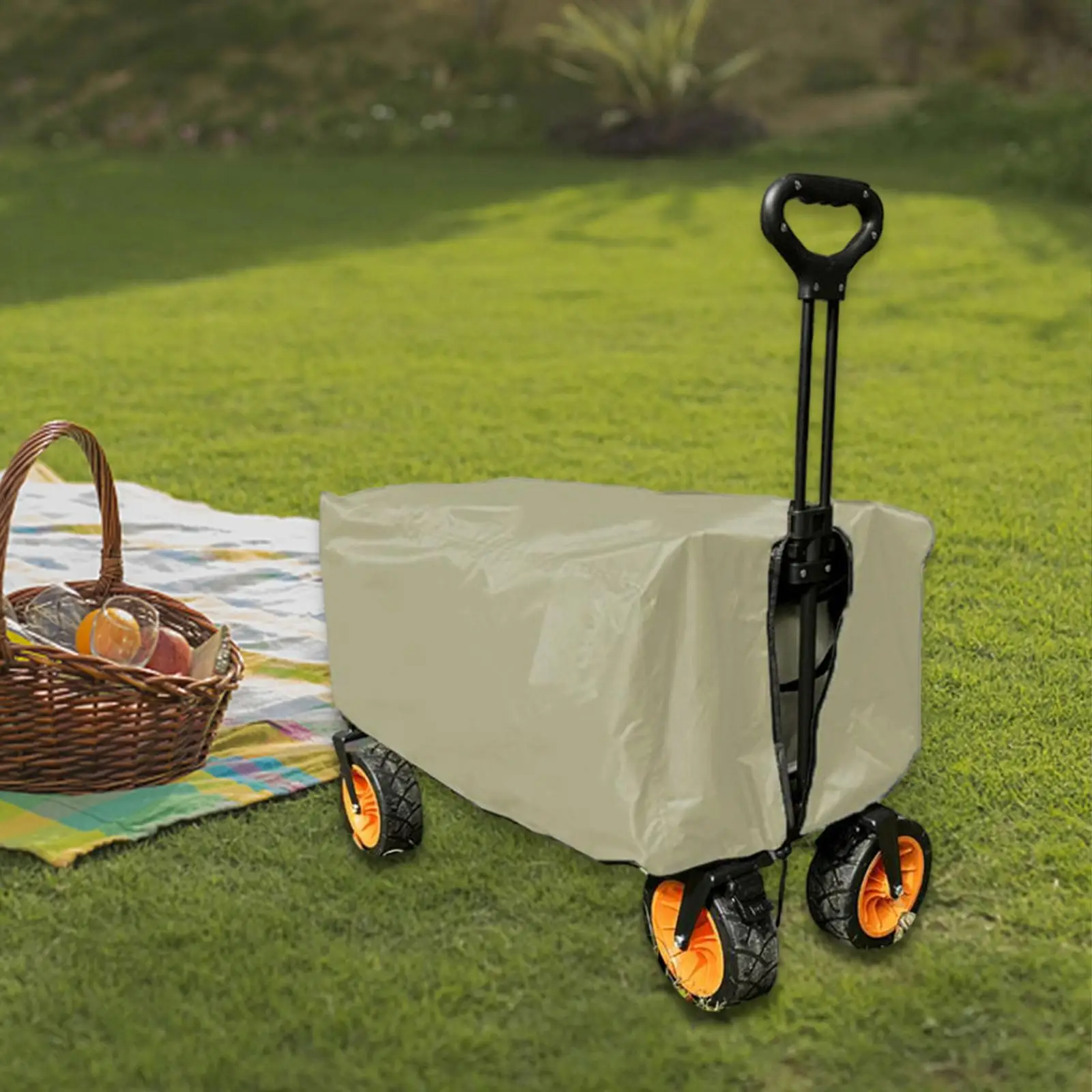 Outdoor Folding Wagon Cover Protective Cover 35x20x18inch Durable Tear Resistant Oxford Cloth for Collapsible Wagon Carts