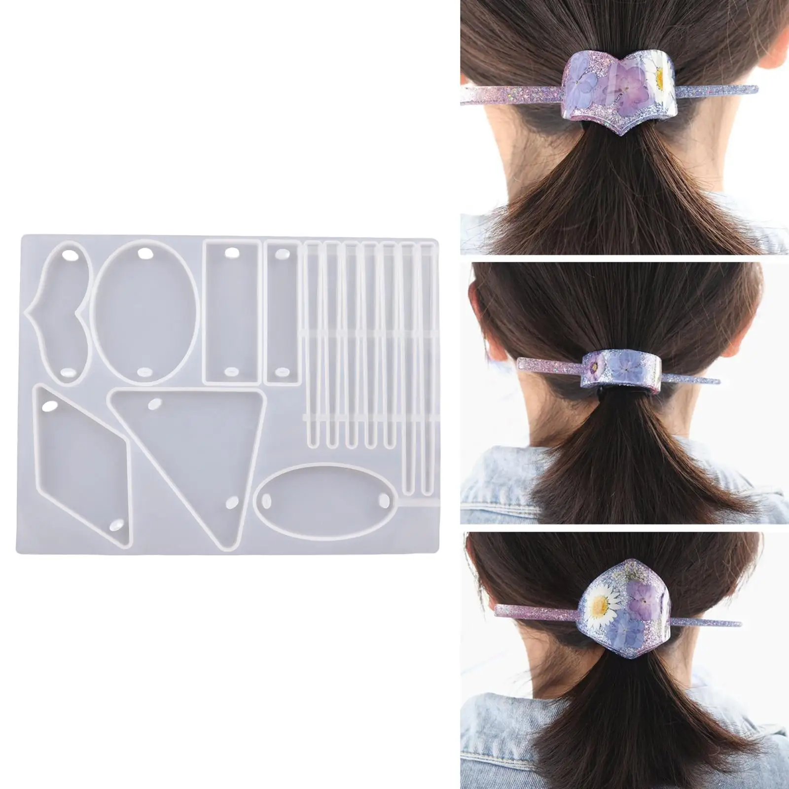 Silicone Hairpin Mold Hair Clip Mould Jewelry Making Girls Women Hair Accessories