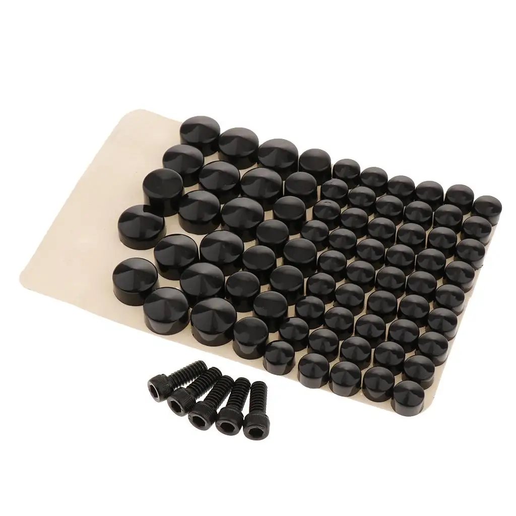 80pcs Black   Toppers Caps Covers Plug  FLT/Motorcycle Repair, Corrosion Resistance