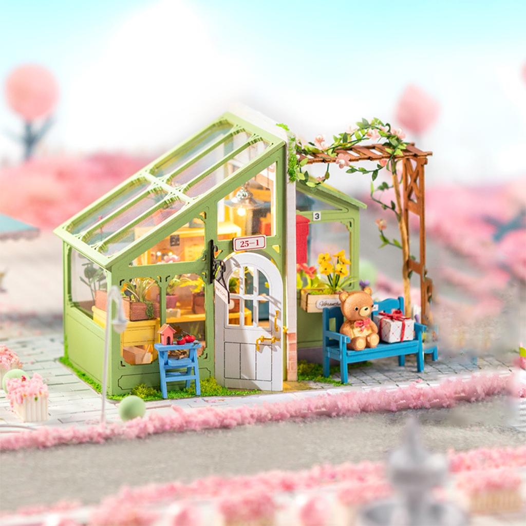 DIY Handcraft Dollhouse with Realistic Furniture Kit LED Light Wood Modern House 3D Puzzles Self Assembly Doll House Toys