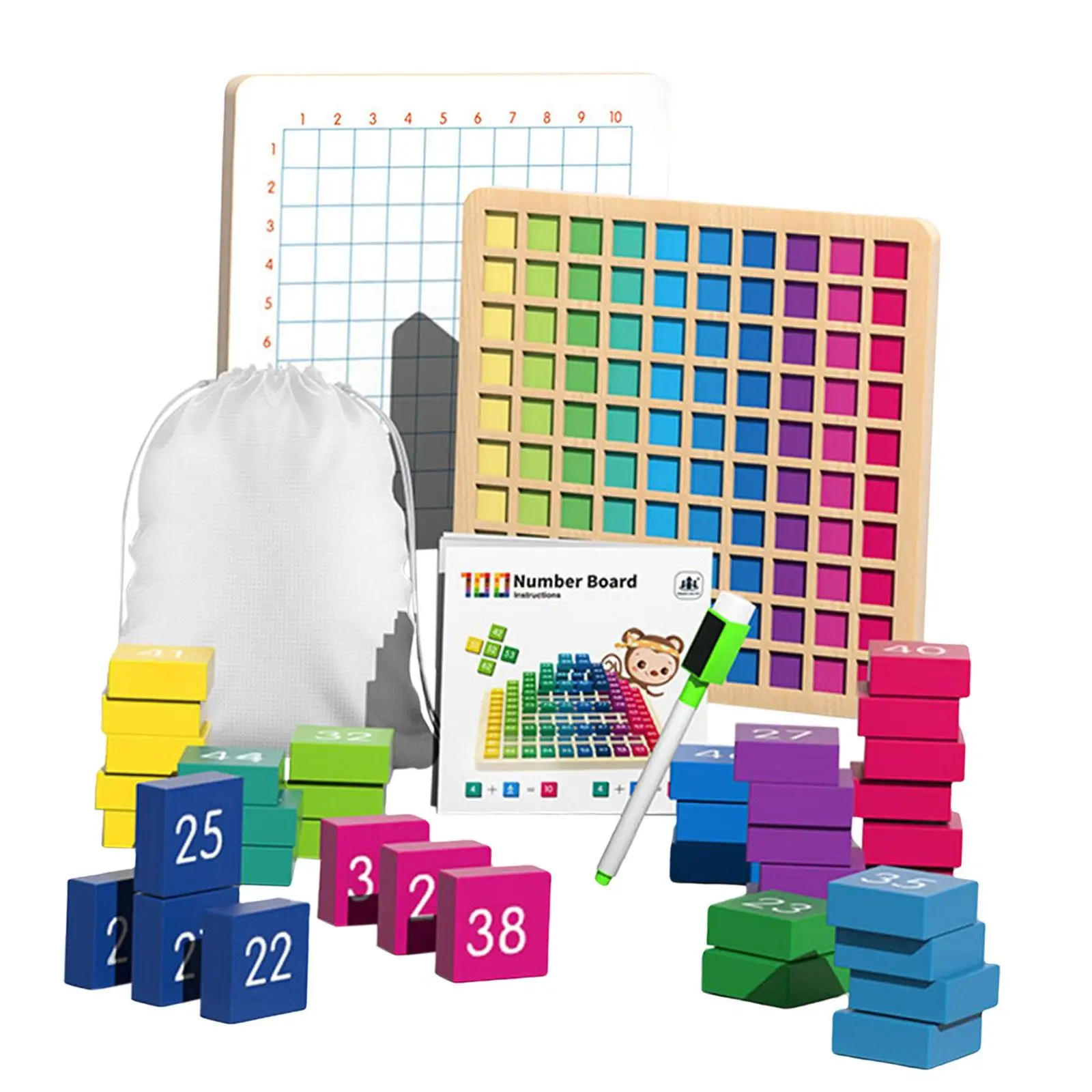 Multiplication Table Board Game Math Table Board Game 100 Cubes Montessori Trays