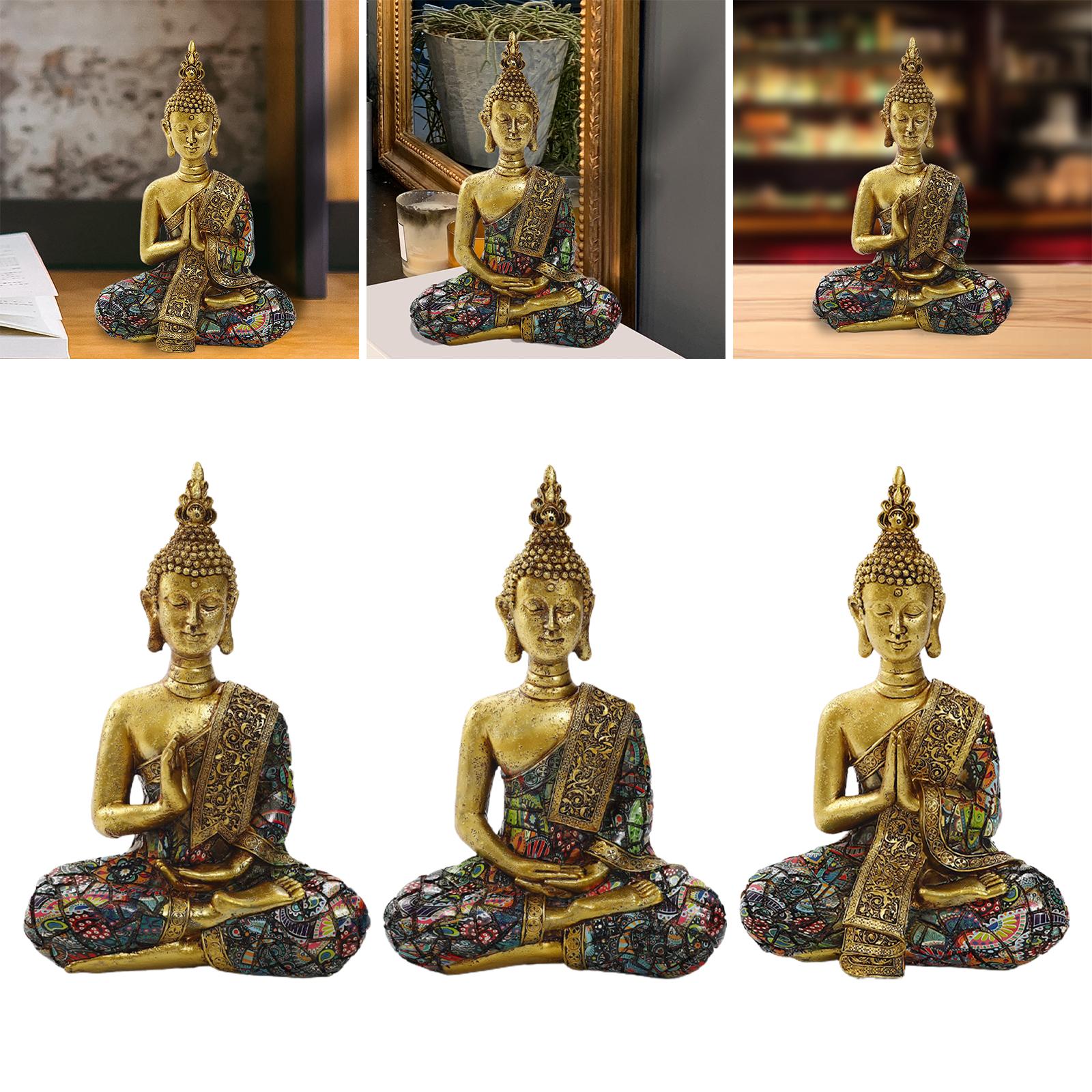 Seated Buddha Statue Zen Sculpture Sitting Figurines Spiritual Artwork Craft