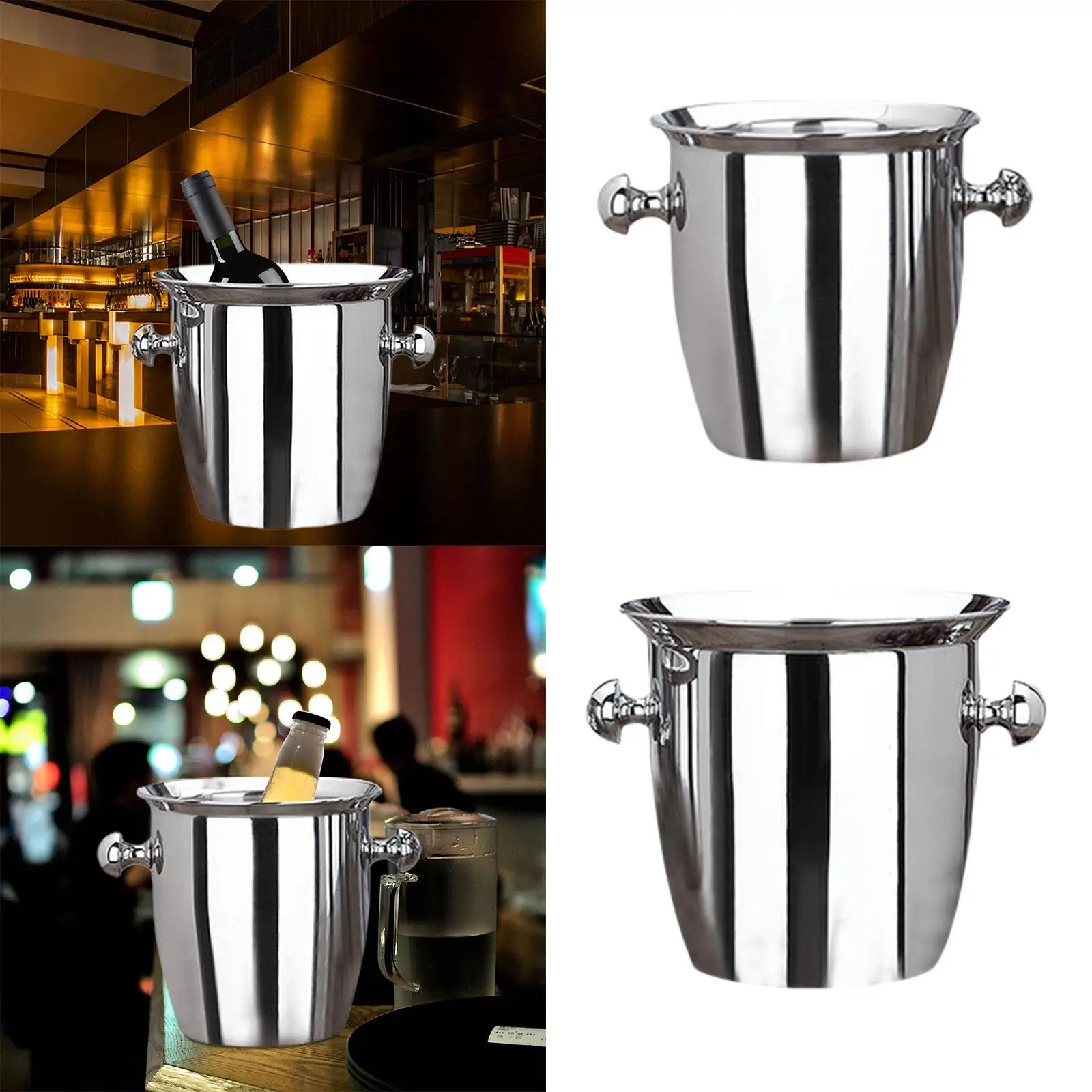 Stainless Steel Ice Bucket Premium Ice Container Practical Thicken Durable