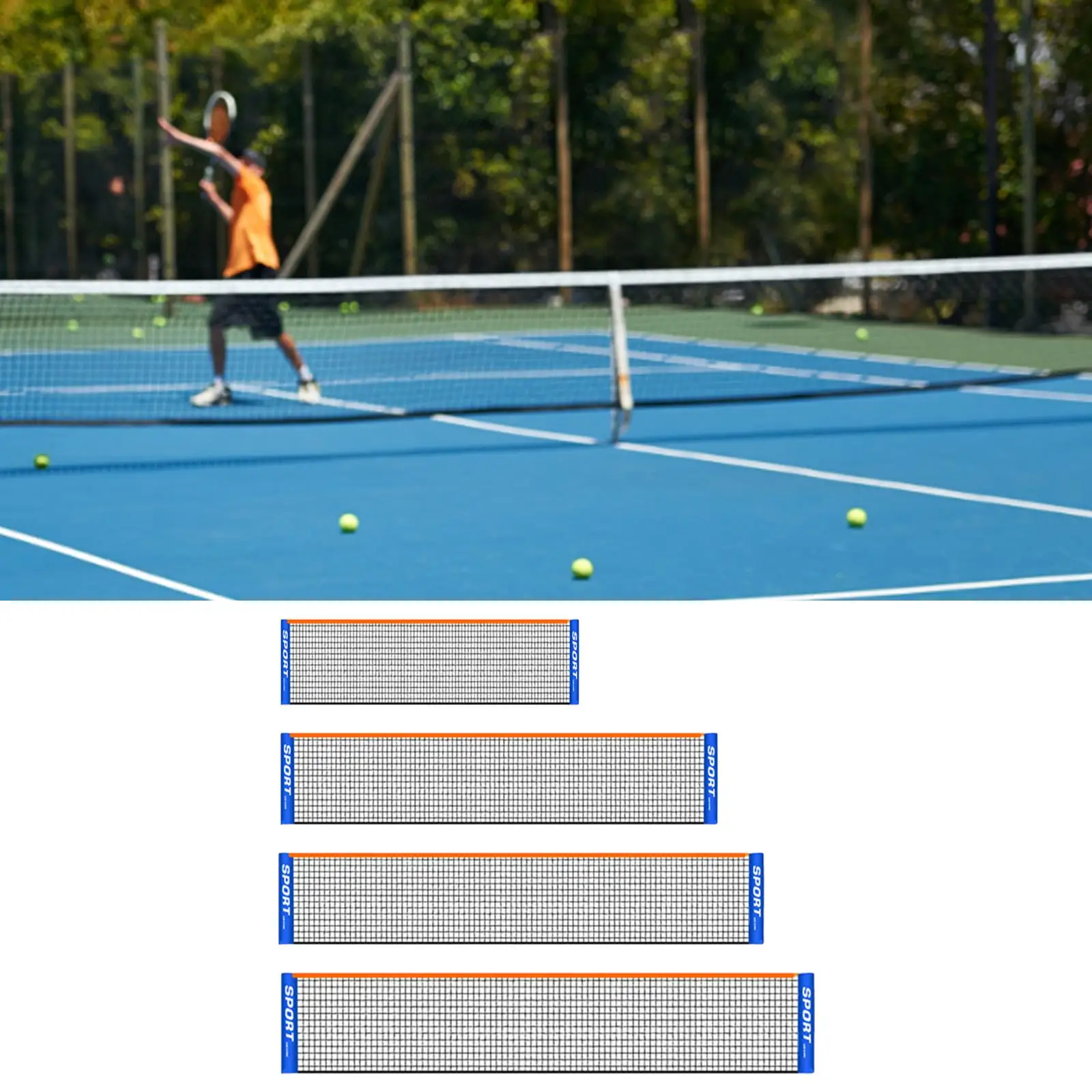 Tennis Net Mesh Volleyball Net Multifunction Portable Replacement Badminton Net