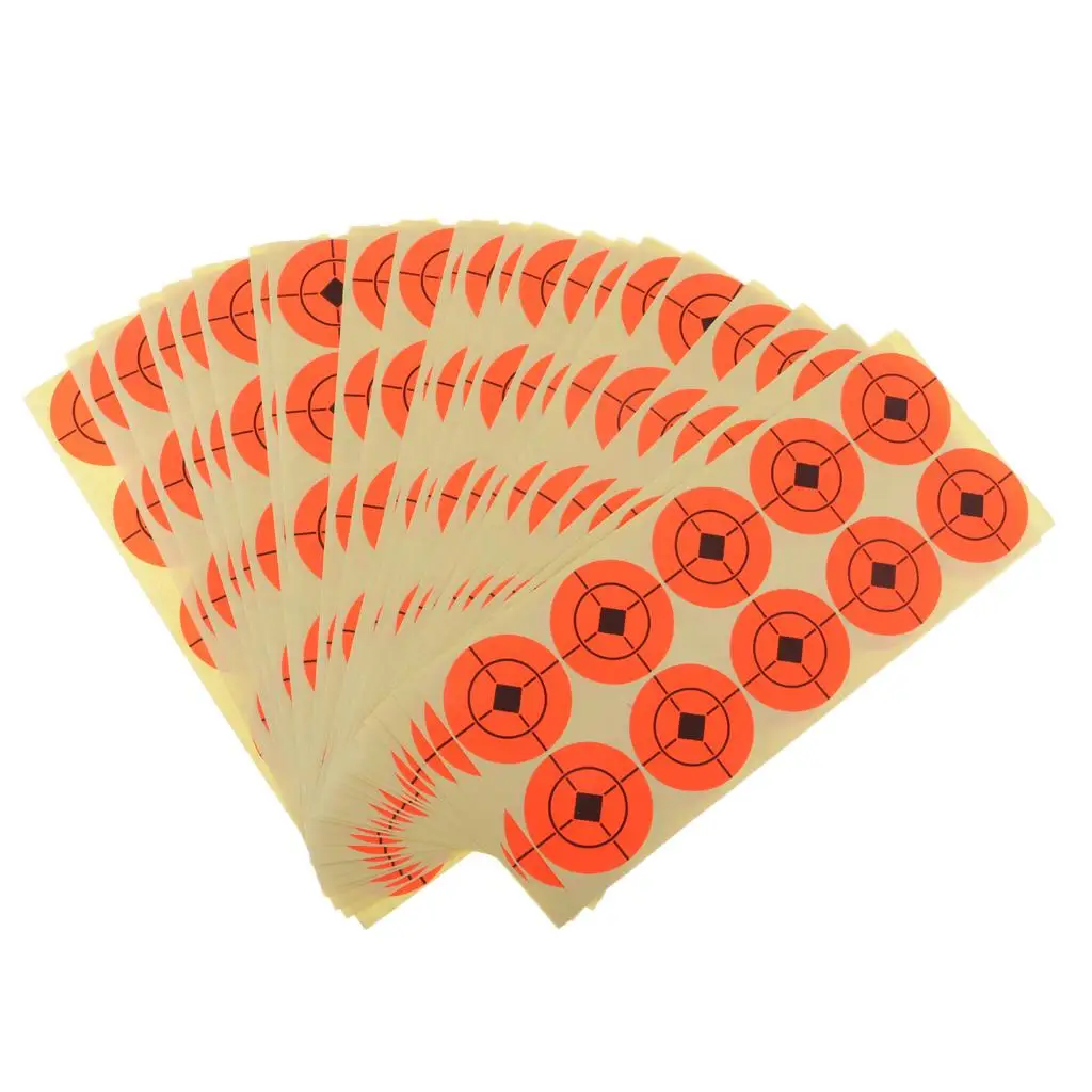 250pcs Shooting Paper Target Florescent Orange Self adhesive Target Stickers