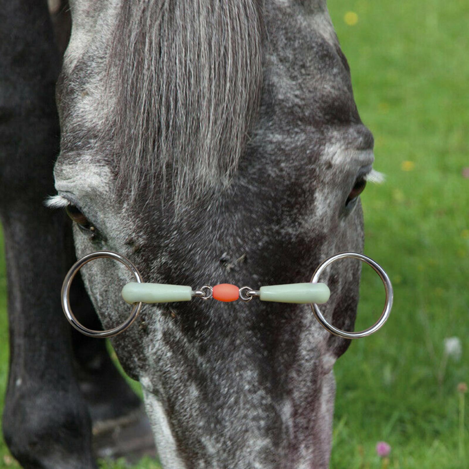 Horse Mouth Bit Harness Flavor Jointed Mouth Stainless Steel Round for Training Cheek Horse Chewing Horse Bridle