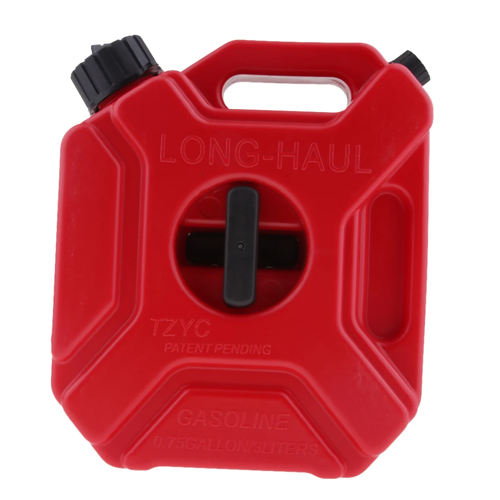 3L Portable Red Plastic Motorcycle Gasoline Oil Container Oil Fuel Tank