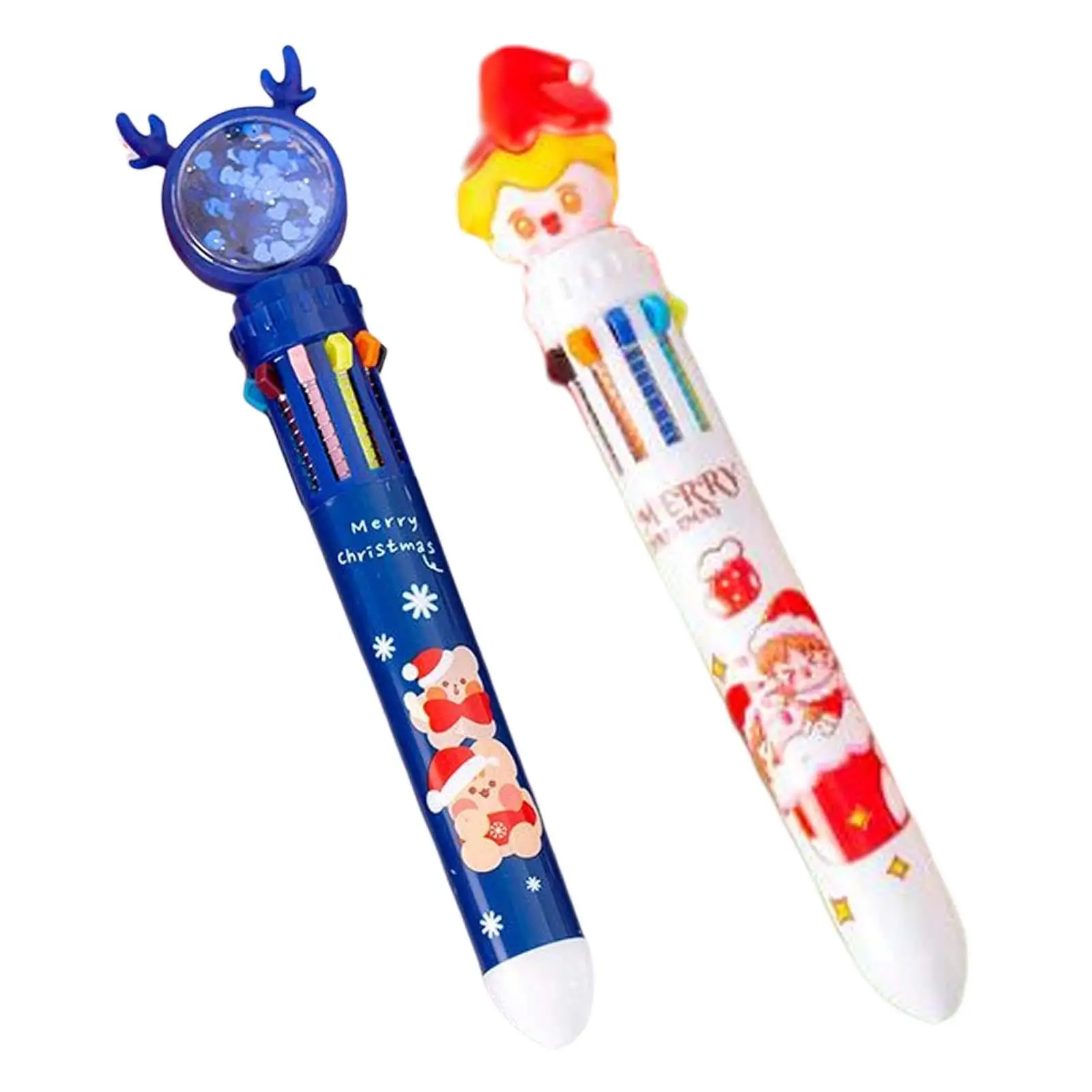 10 Colors Ballpoint Pen Retractable Ballpoint Pen 10 in 1 Multicolor Shuttle Pen 0.5mm for School Office Supplies Children Gift