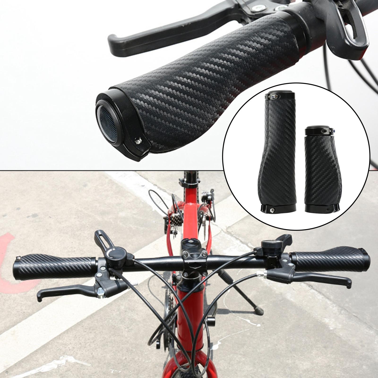 2Pcs Universal Mountain Bike Handlebar Grips Non Slip Carbon Fiber Style Ergonomic Bar Grips for Road Bike Mountain Bikes E Bike