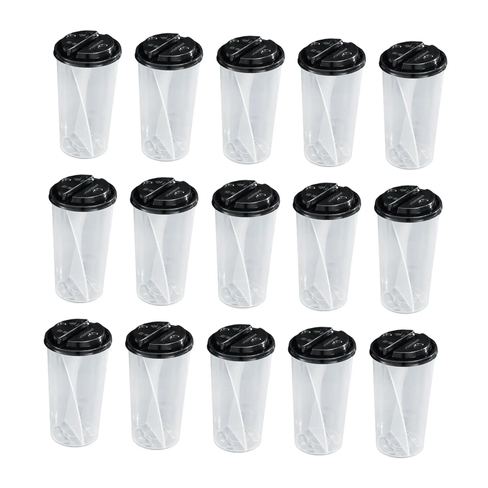 15Pcs Disposable Cups 750ml Bubble Boba 2 Slot Water Cup Iced Coffee Cups Juice Cup for Tea Drink Beverage Milkshake Juicing