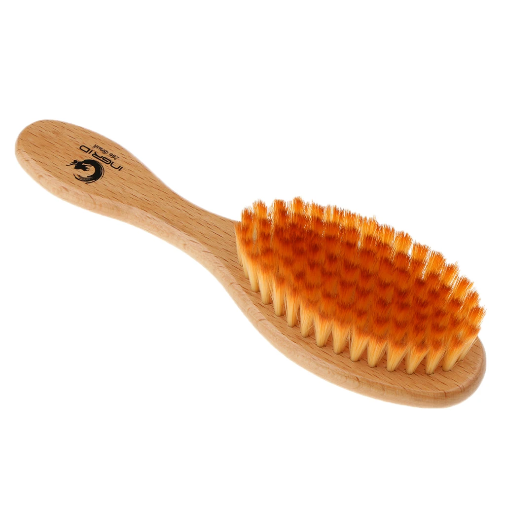 Baby Wooden Hair Brush Super Soft Bristles Massage Comb for Newborns Toddlers Face Neck Duster Cleaning Tool