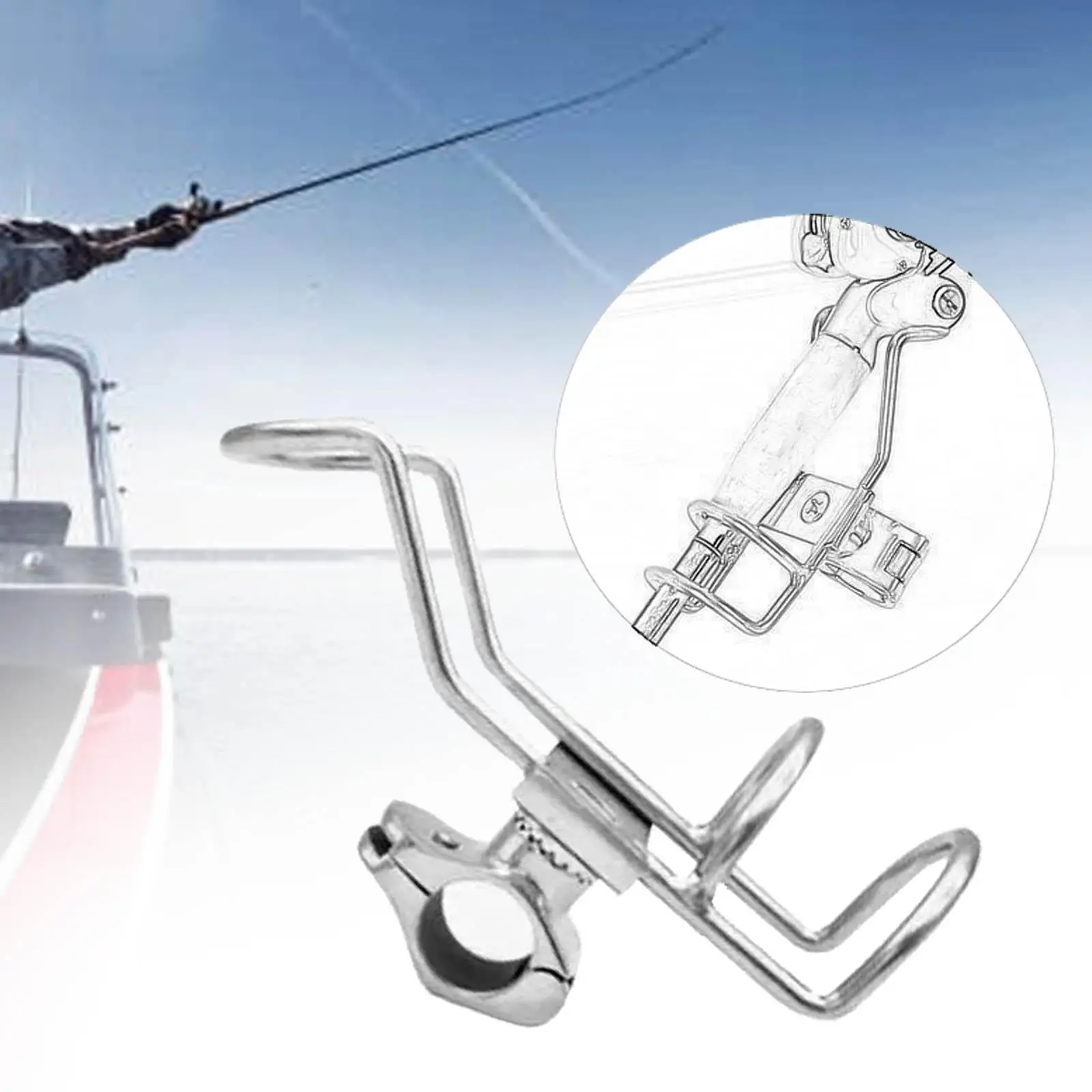 Fishing Rod Holders Easy Install Stainless Steel Support Fishing Pole Rack for