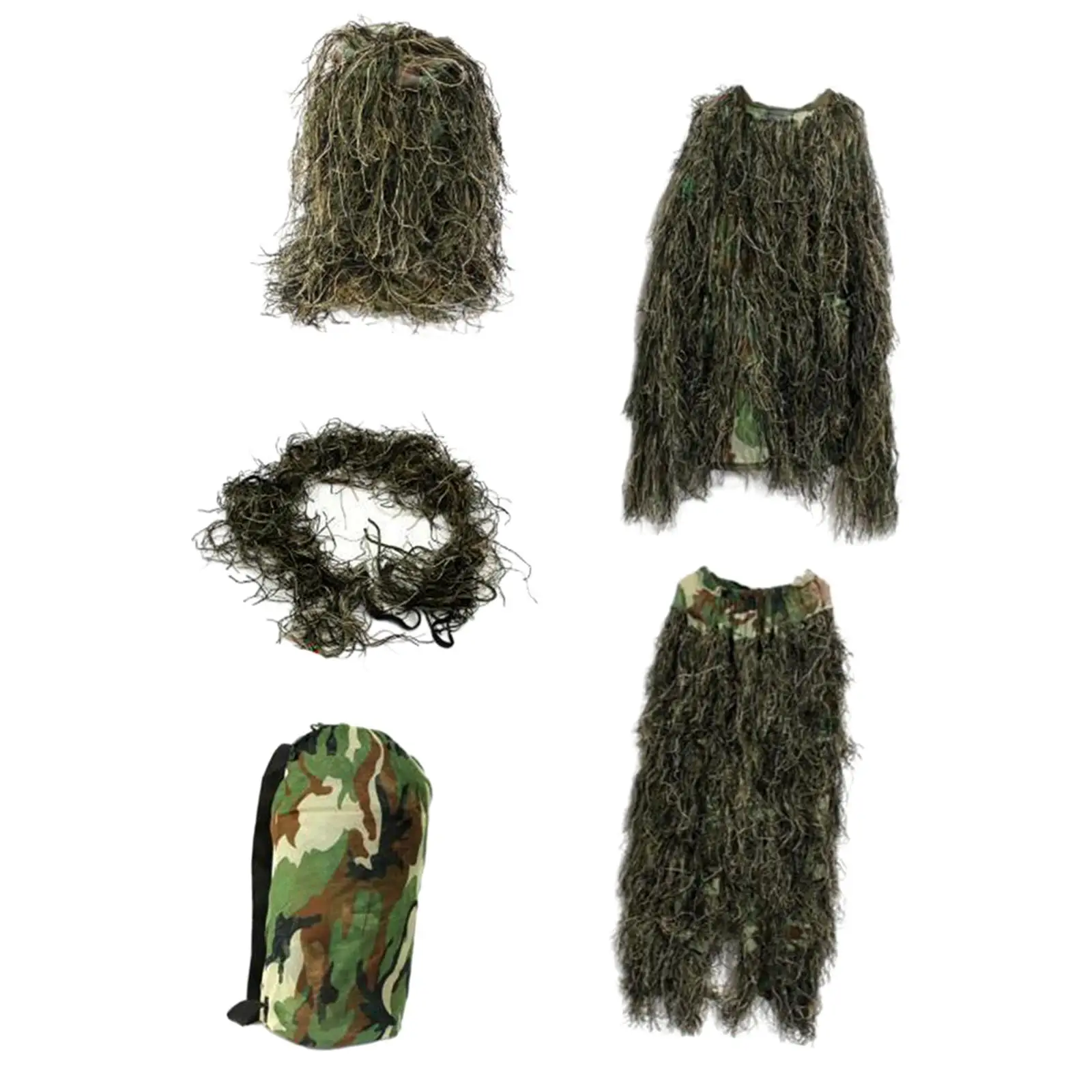 Kids Ghillie Suit Apparel Fancy Dress Disguise Jacket Clothes Outfit Pants Clothing for Game Photography Outdoor Jungle Hunting