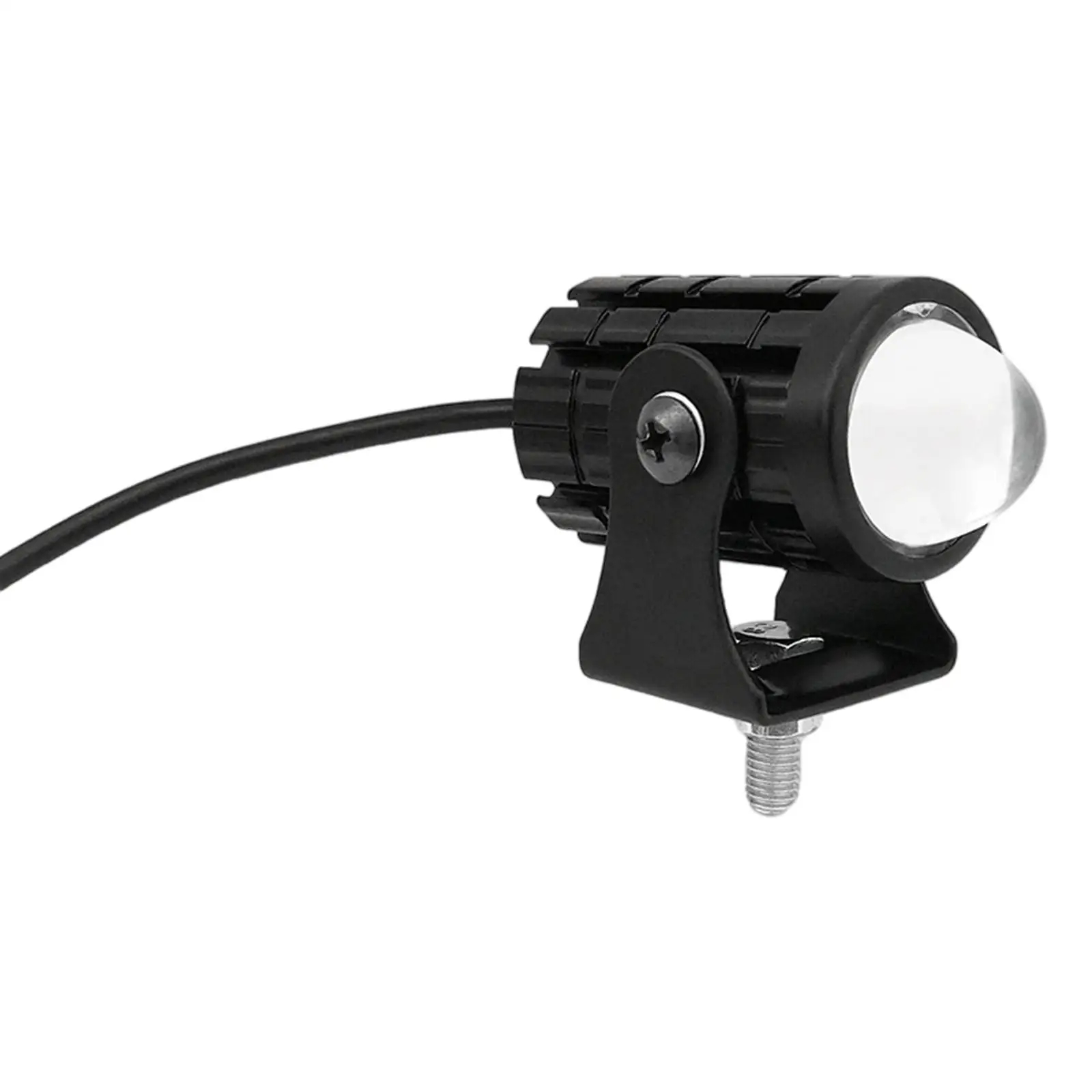Universal Motorcycle LED Headlight Projector Lens Dual Color ATV Scooter Driving Racer Light Auxiliary Spotlight Lamp