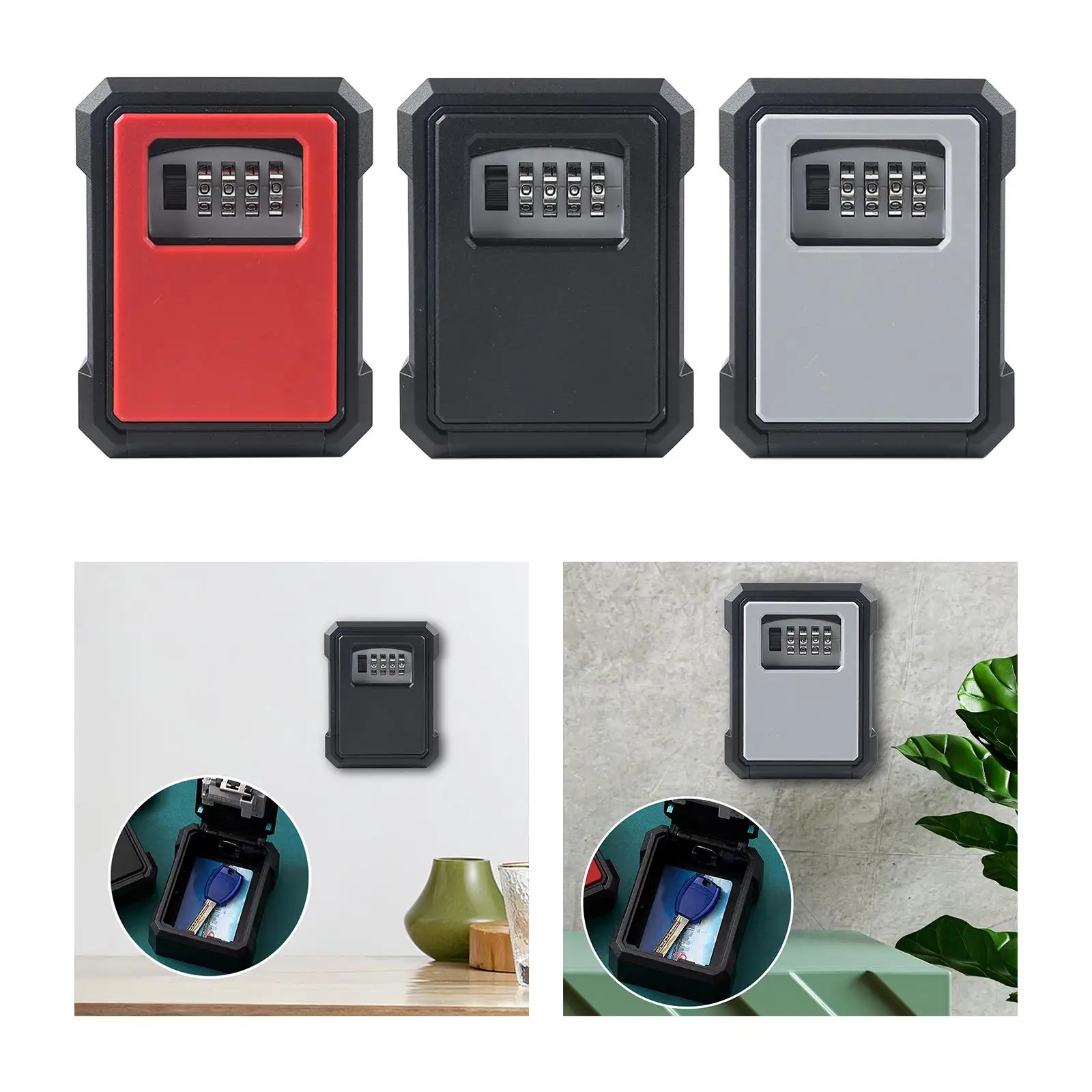 Outdoor Key Storage Lock Box Combination Key Storage Lock Box Wall Mount Password Key Storage Case for Store Supplies