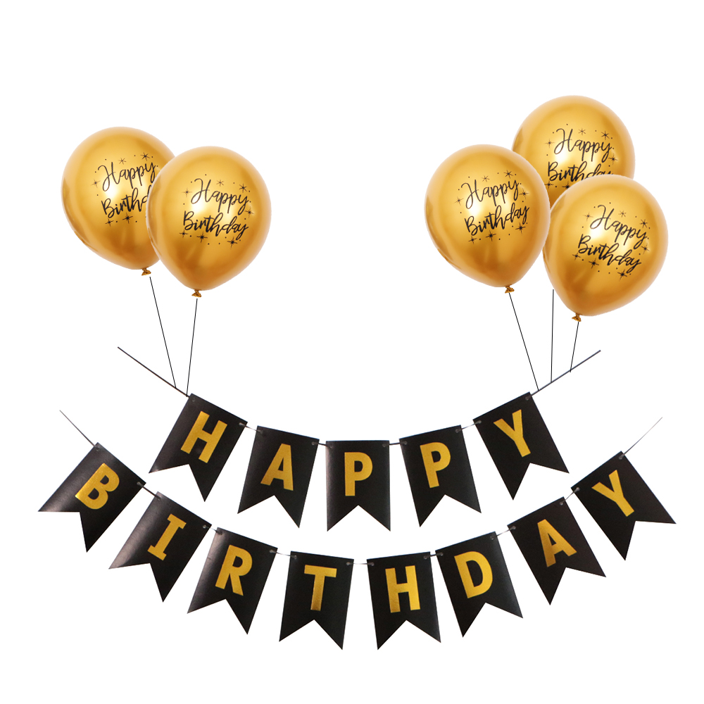 Happy Birthday Balloons Black And Gold Gold Happy Balloons 12Inch Inflatable Balloon Latex Black Happy Birthday  Banner Birthday Party Decoration Helium Baloon - Ballons & Accessories -  Aliexpress