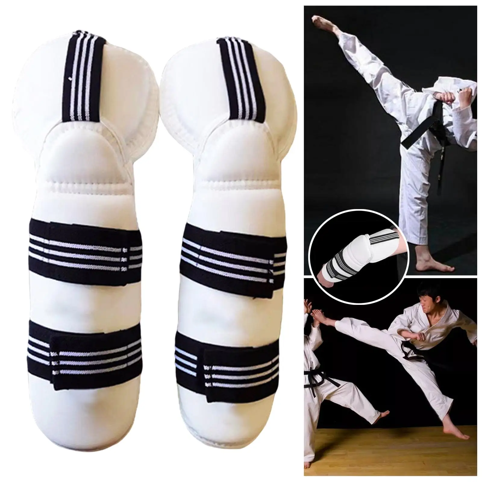 Taekwondo Guard Protective Gear with Adjustable Elastic Strap, Protection Padded Guard for Sanda, Match, MMA Fighting