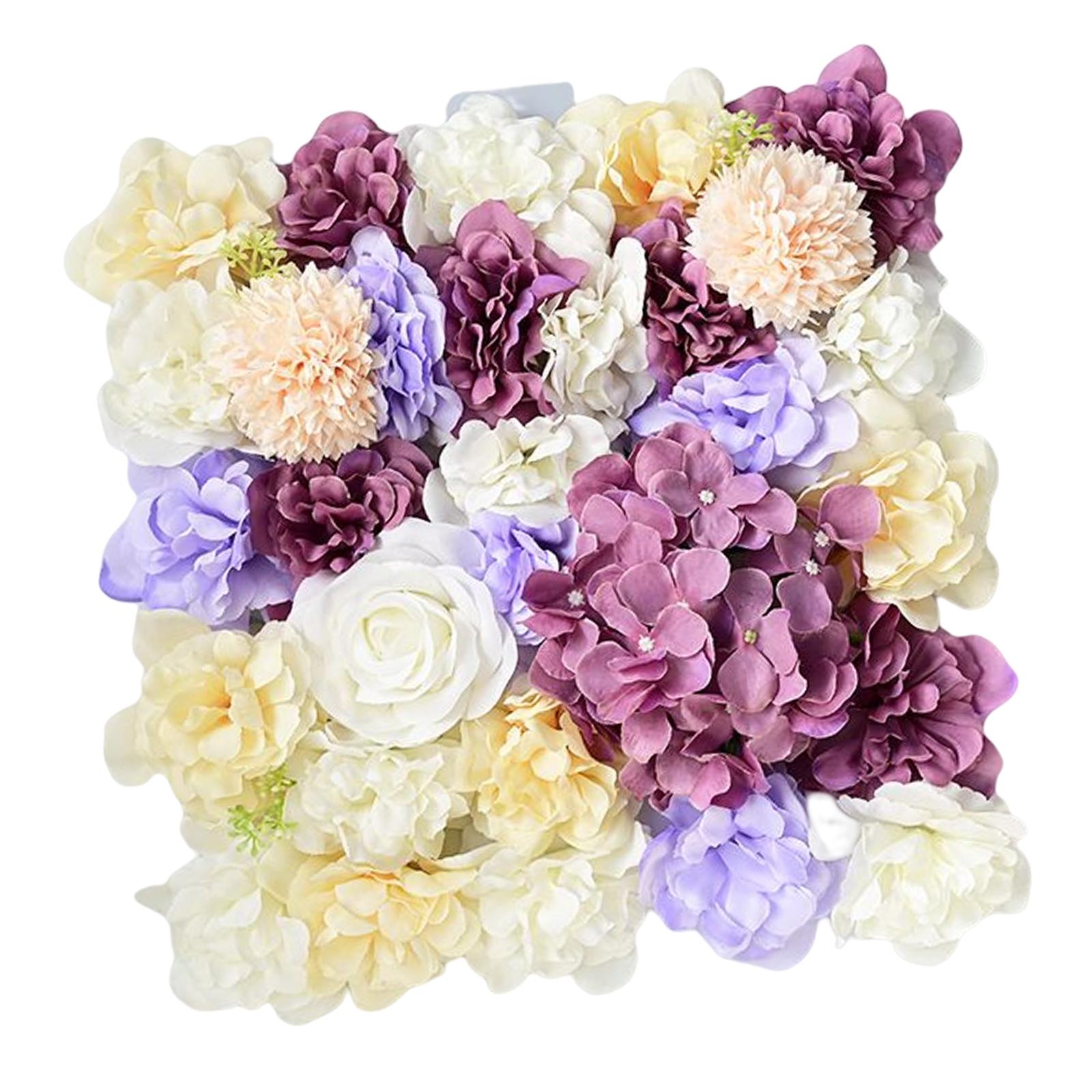 Artificial Flower Wall Panel Silk Rose Flower Mat Screen Romantic Backdrop for Wedding Party Photography Venue Home Decoration