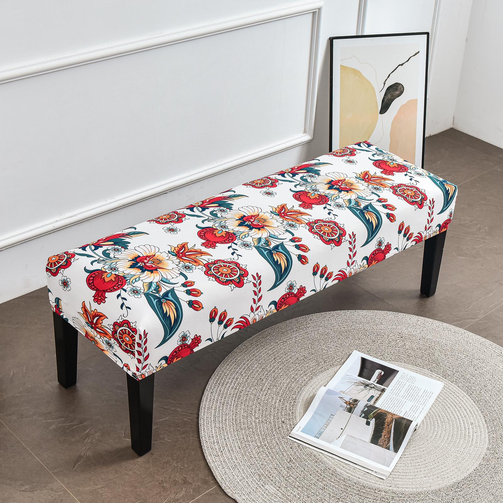 Anti-Dust Bench Cover Skid Resistant No Ironing Required with Security Straps Furniture Protector Seat Cushion Cover for Bench