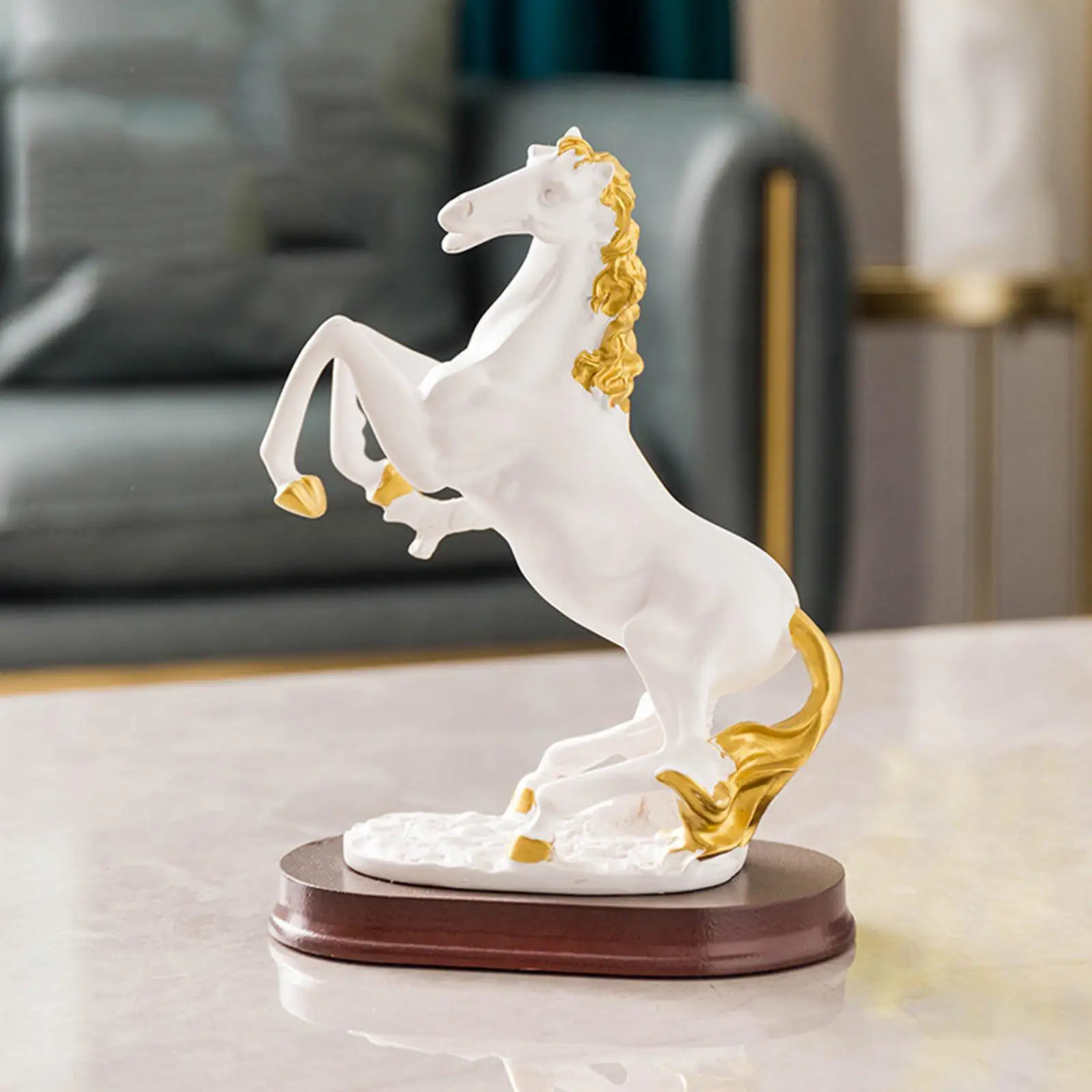 Luxury Horse Figurine Resin Statue Pet Bookshelf Business Decoration Ornaments Acc