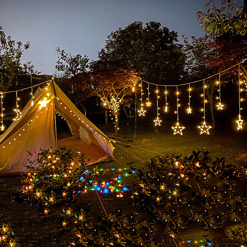 carga solar 138led à prova dremote água remoto toldo tenda decoração