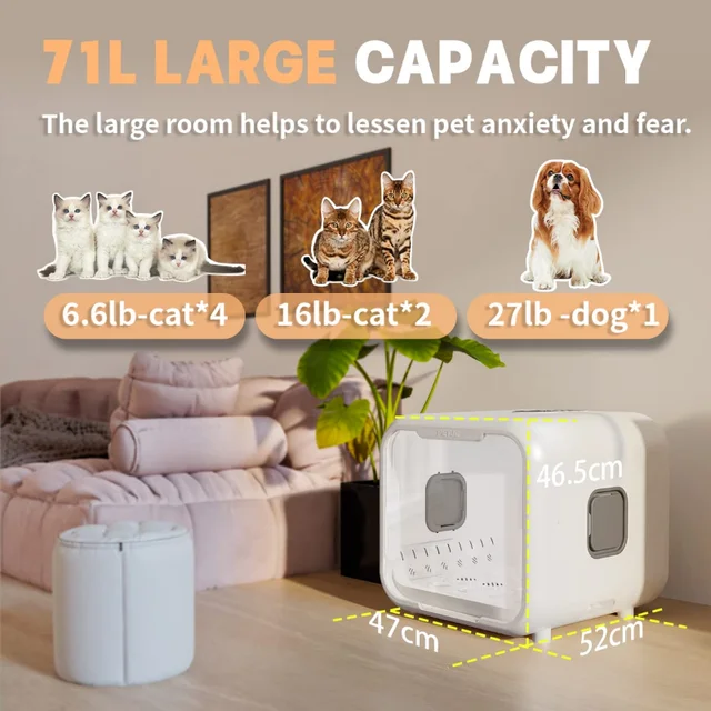 Automatische Pet Trockner Box für Katzen Hunde, ultra Ruhig Hund
