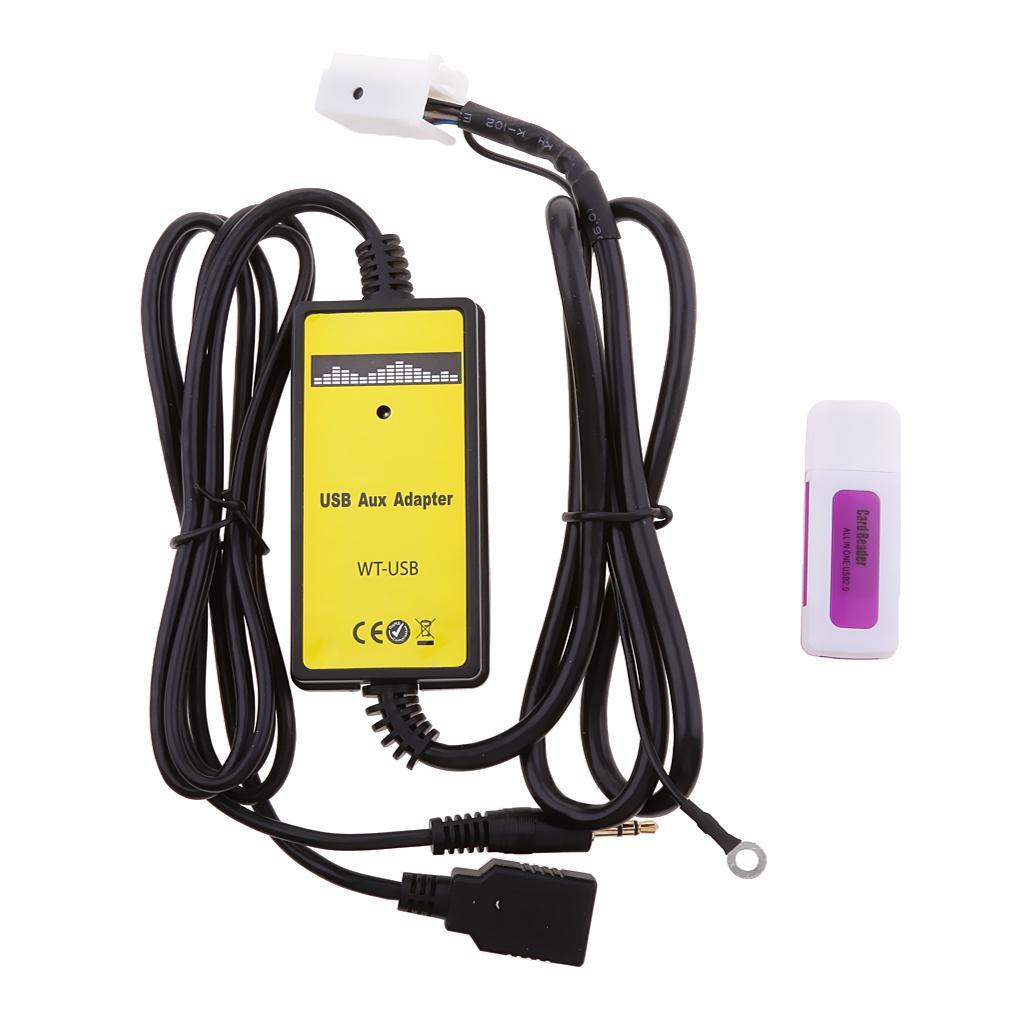 dolity 3.5mm Car USB Aux-in MP3 Player Radio 6Pin+6Pin Adapter For Audi VW Skoda Seat