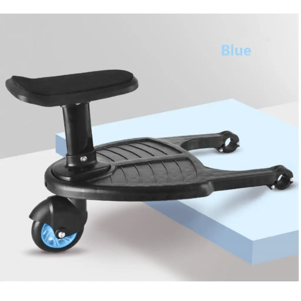 Buggy Wheeled Board Baby Stroller Ride-On Sliding Gliding Stand Board with Detachable Seat Holds 55 lbs