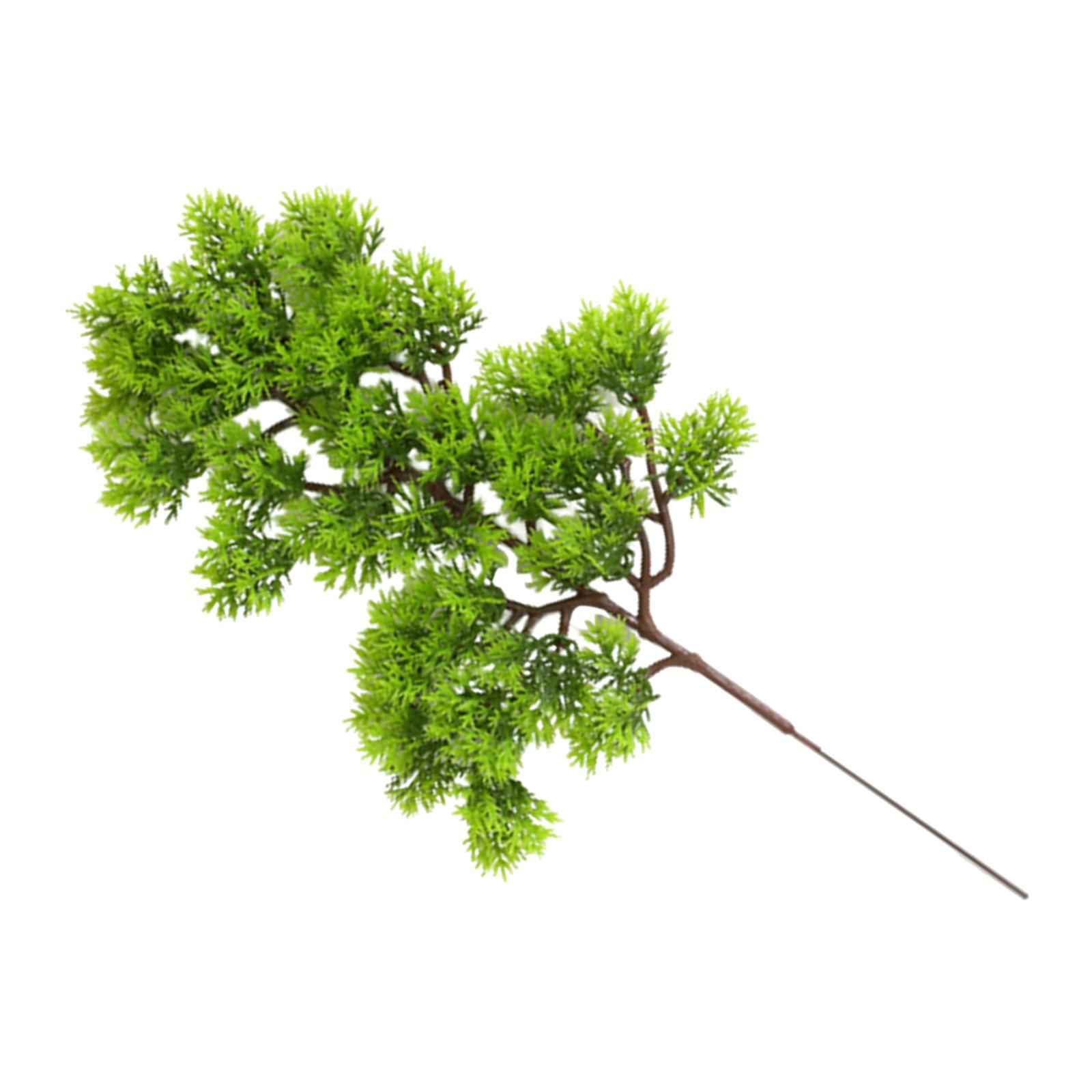 Artificial Pine Green Branch Simulation Leaves Plant Welcoming Pine Bonsai Vase Accessories Home Decoration Plant Fake Flower