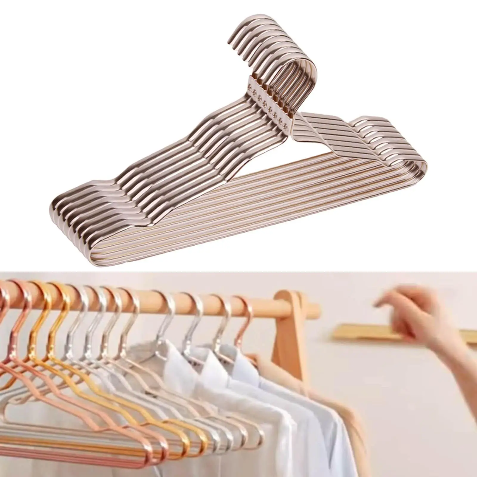 10Pcs Coat Hanger Anti Slip Clothes Rack Wardrobe Organizer for Closet Home